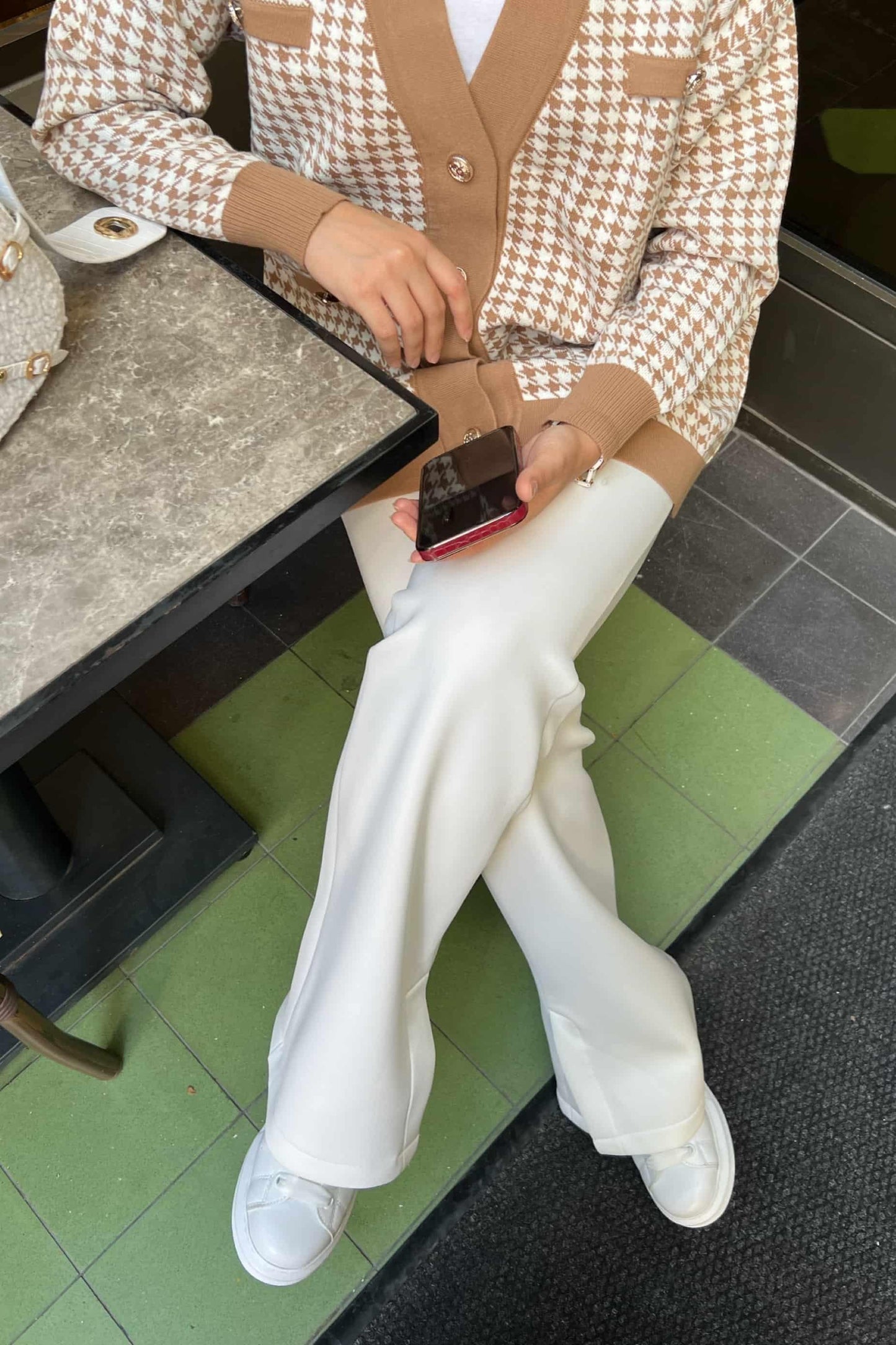 Side Slit Trousers White