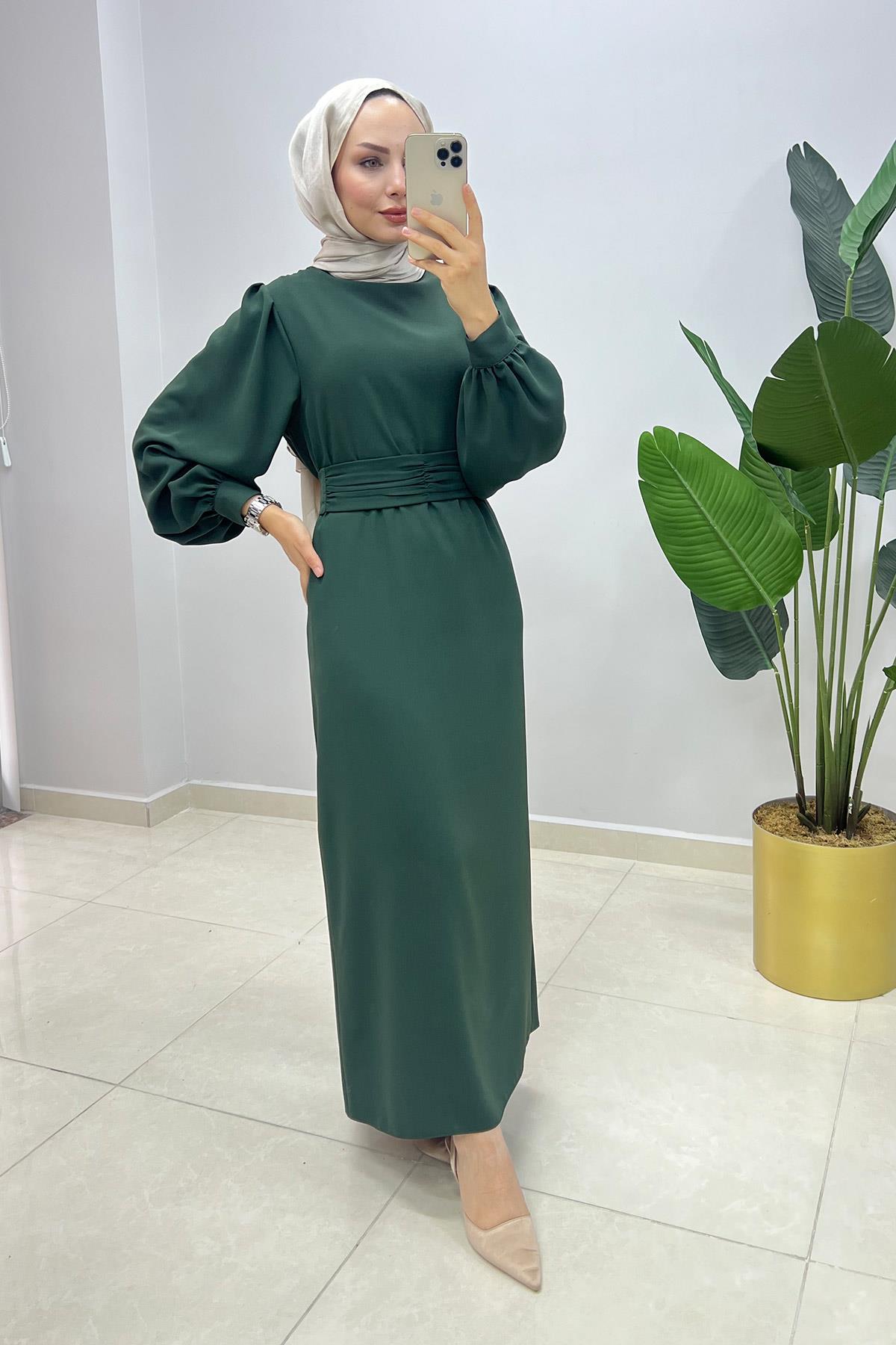 Yeni Hürrem Abiye Elbise Zümrüt