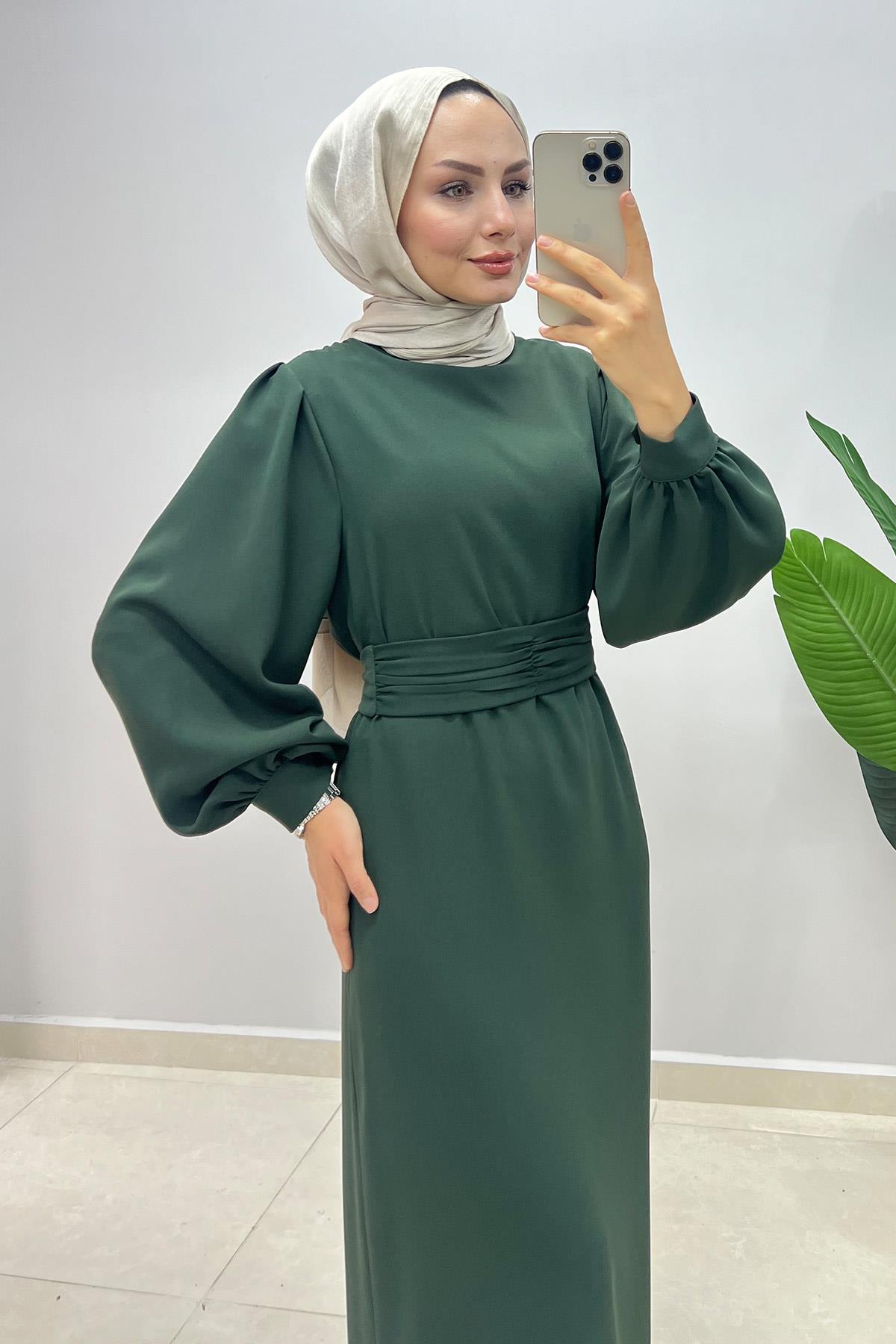 Yeni Hürrem Abiye Elbise Zümrüt