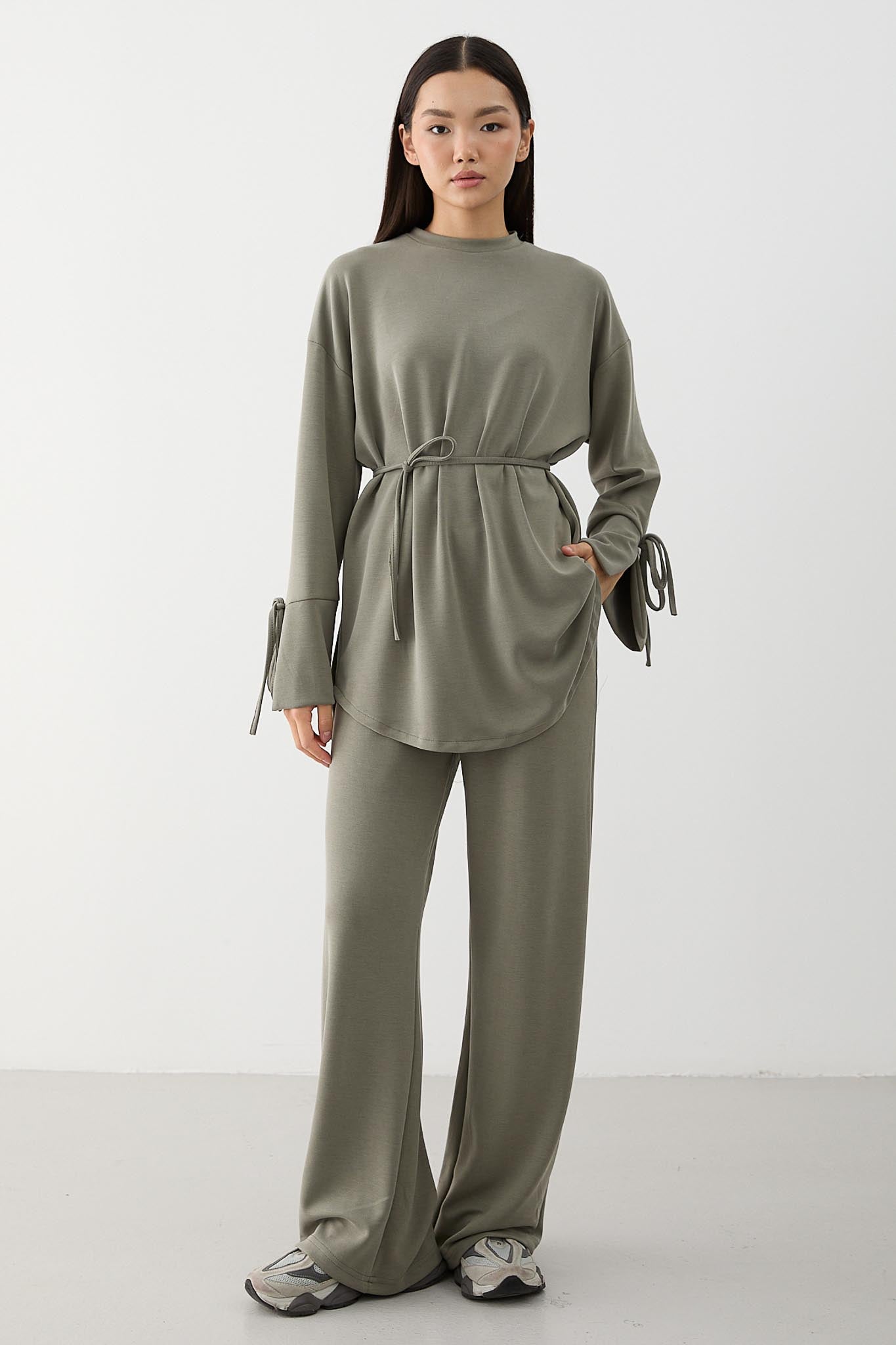 Ajda Pleated Skirt Set Petrol