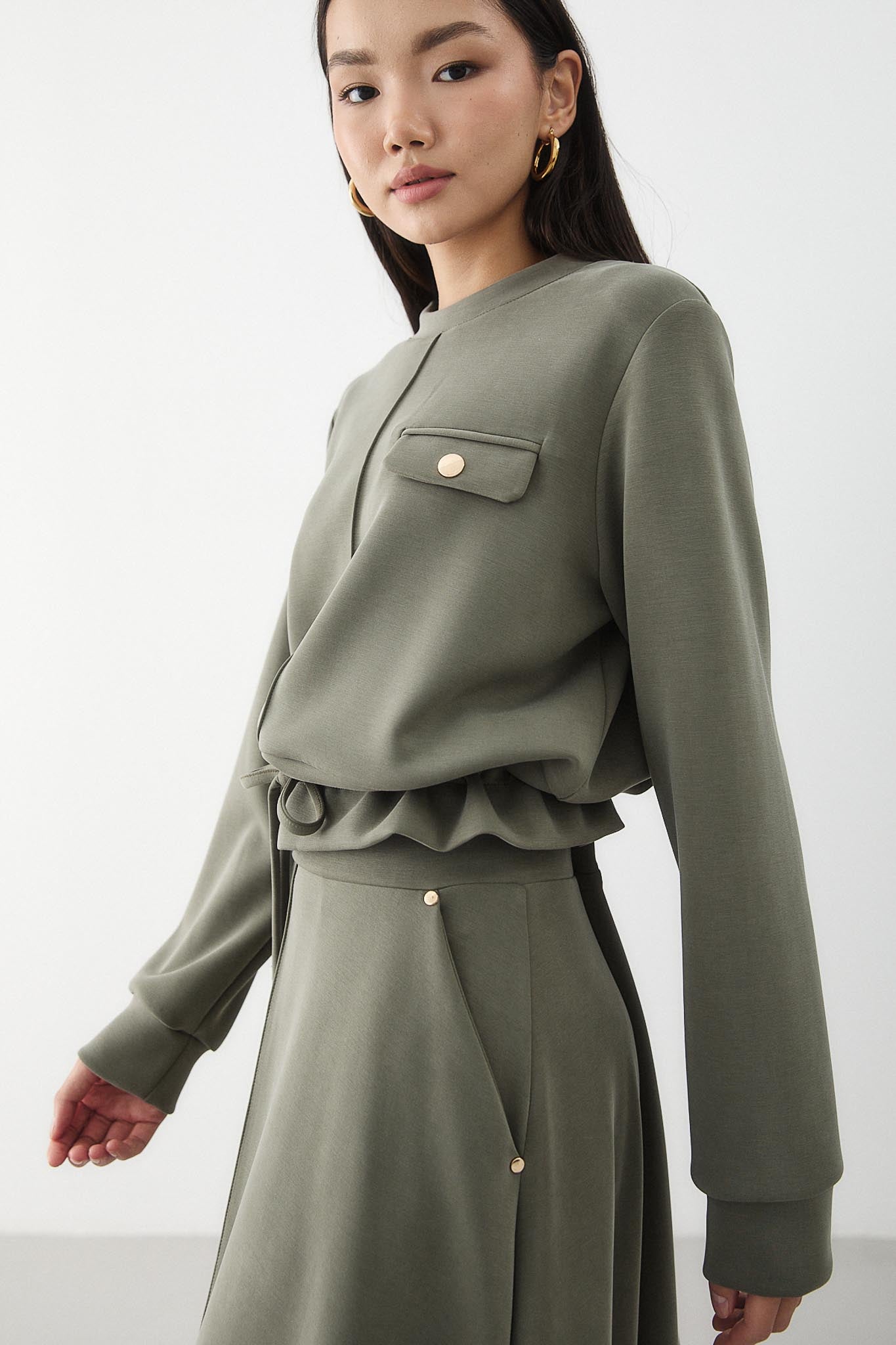 Ajda Pleated Skirt Set Petrol