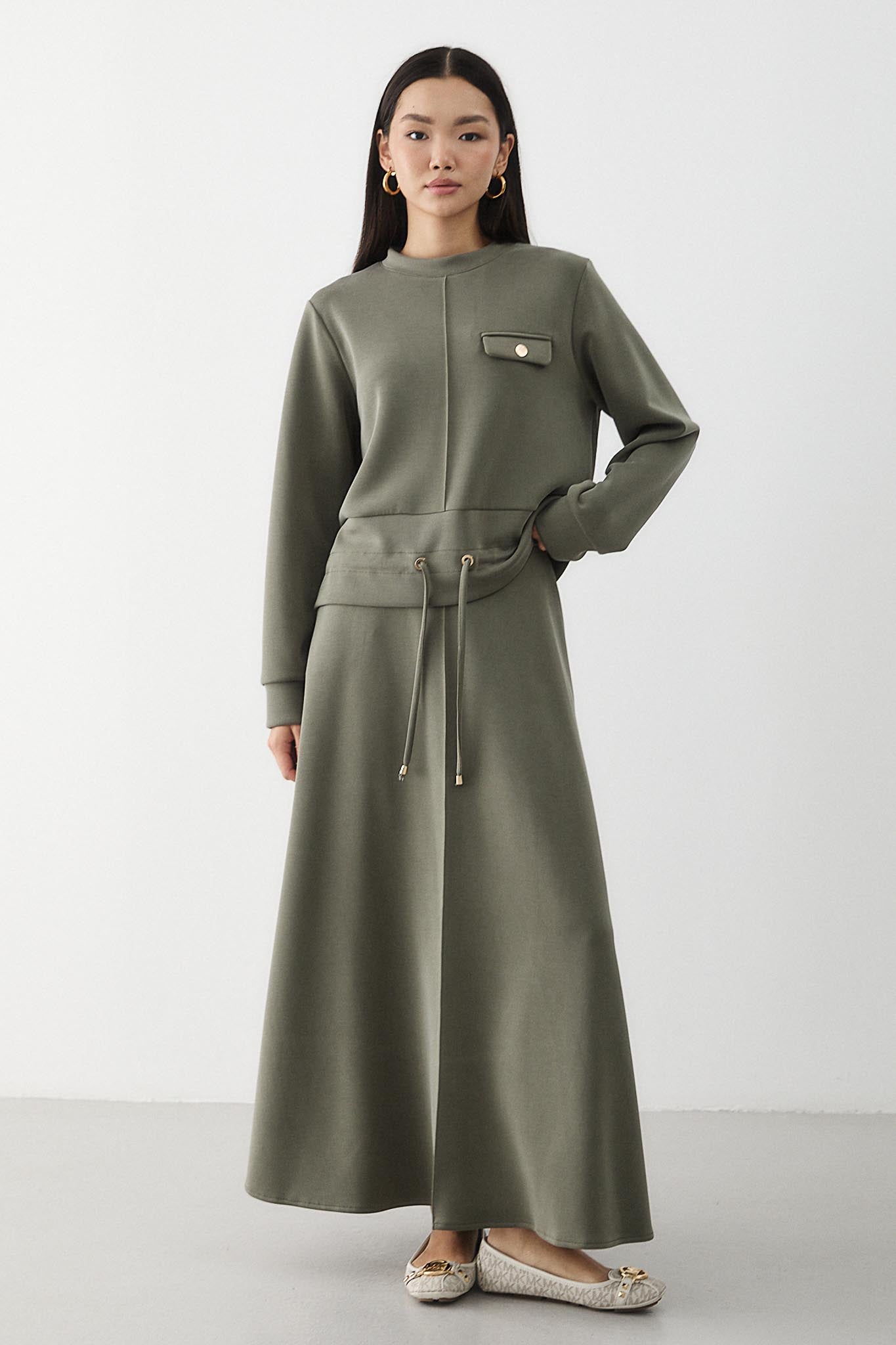 Ajda Pleated Skirt Set Petrol