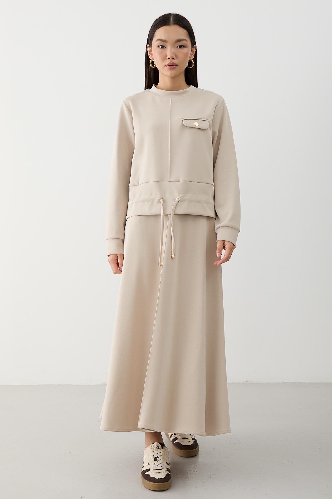 Ajda Pleated Skirt Set Petrol