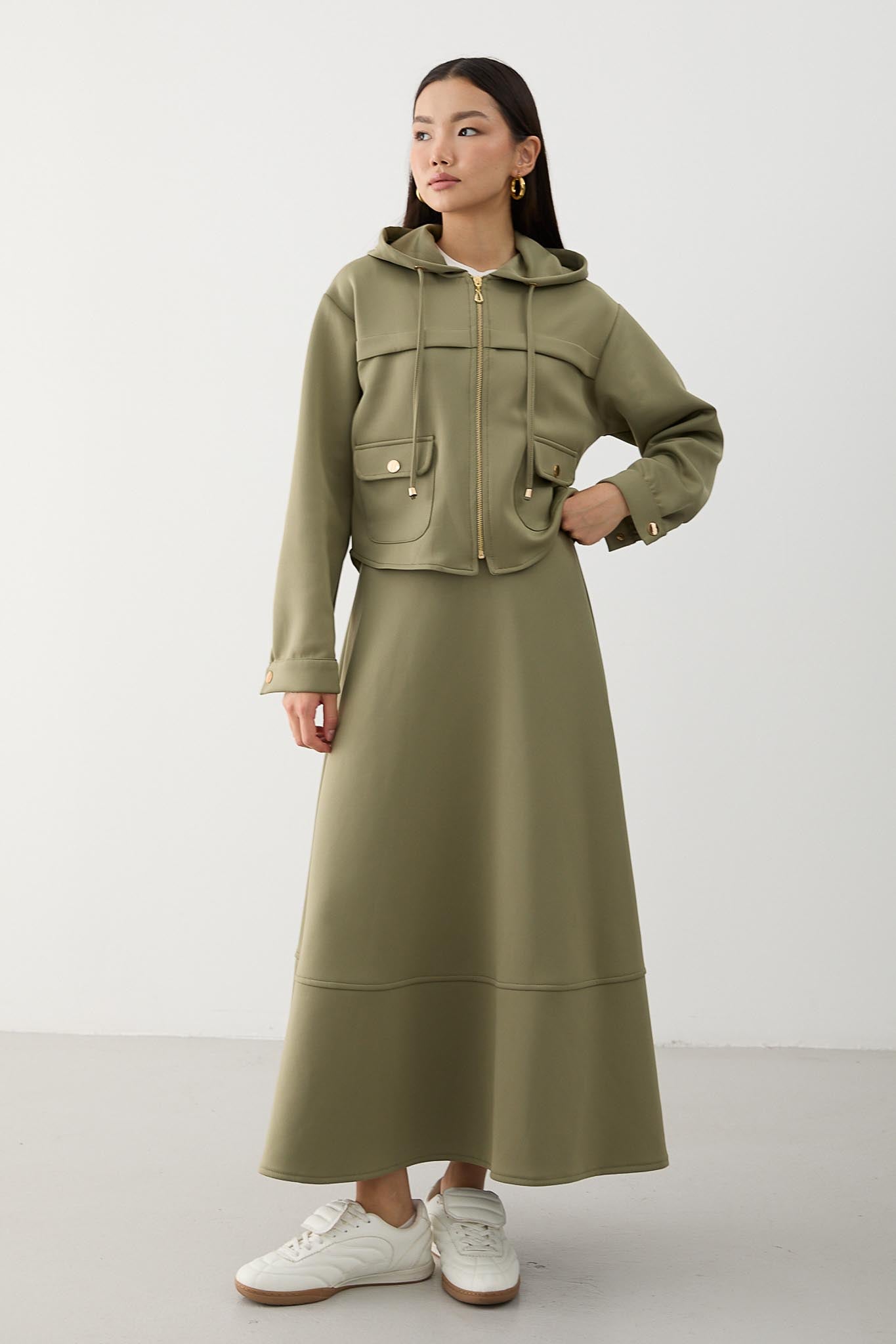 Ajda Pleated Skirt Set Petrol