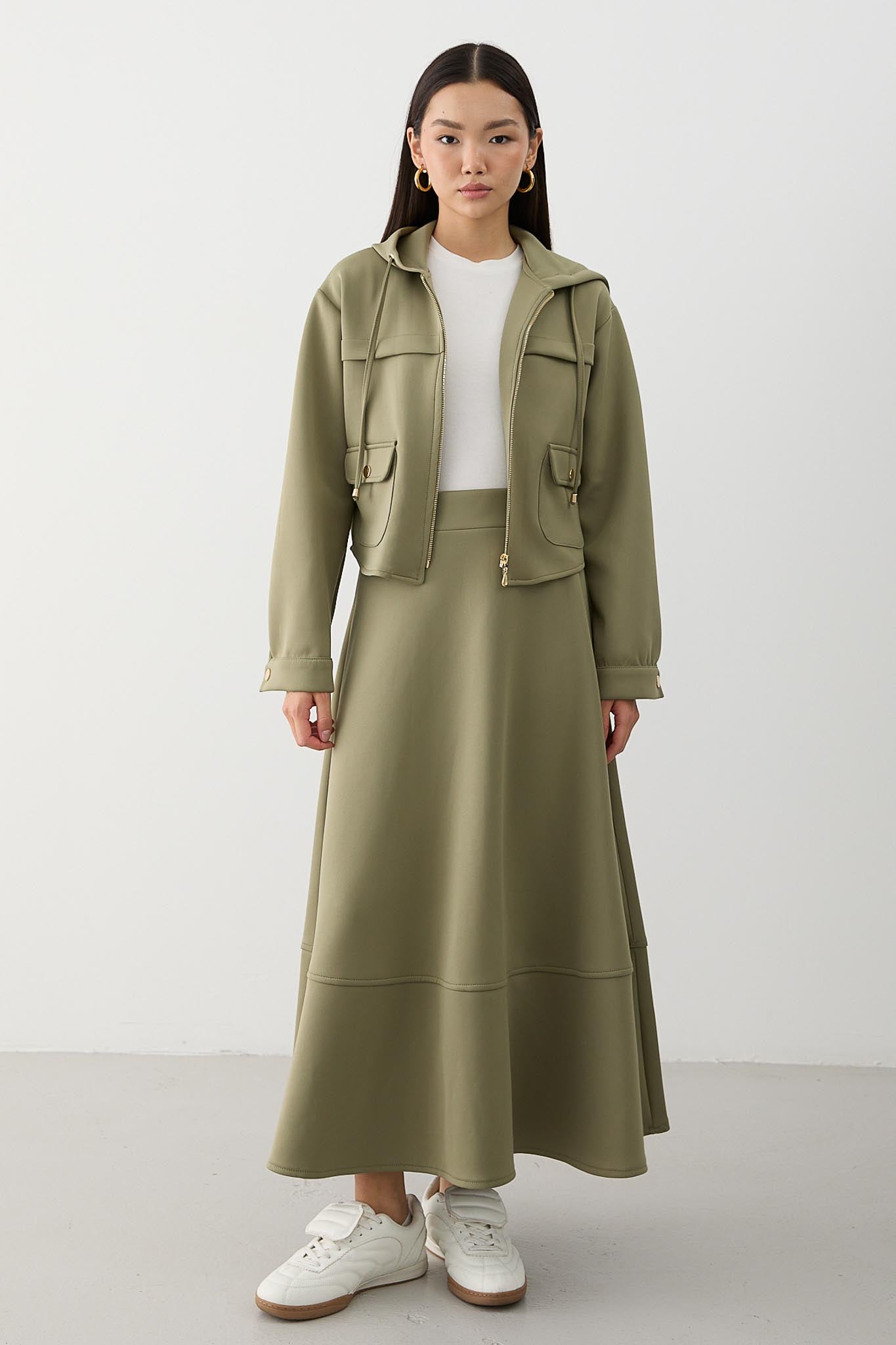 Ajda Pleated Skirt Set Petrol