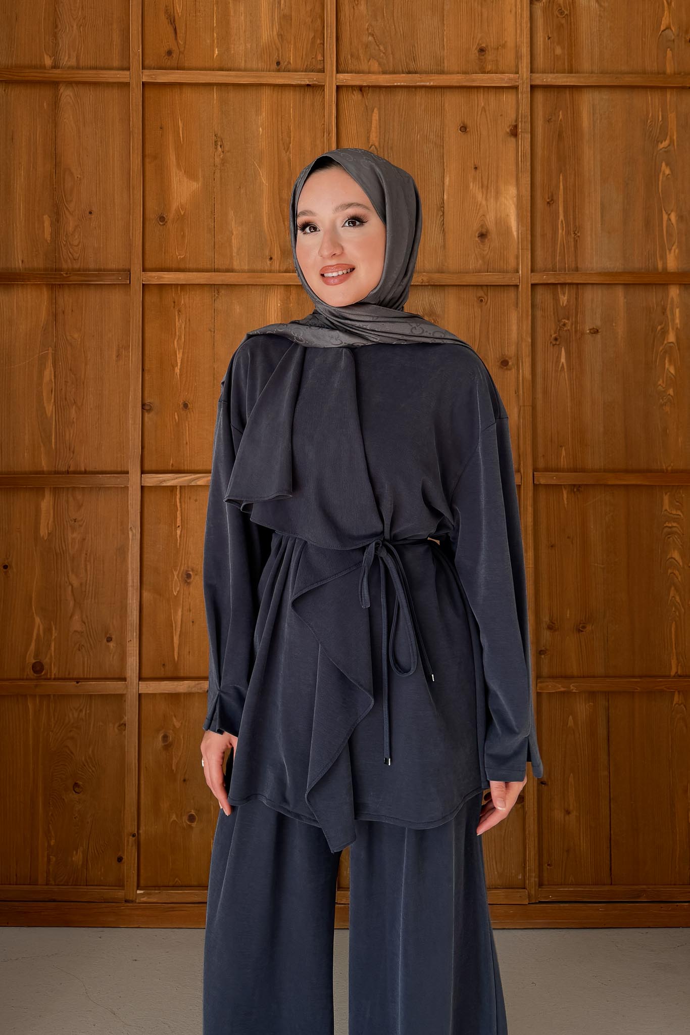 Ajda Pleated Skirt Set Petrol