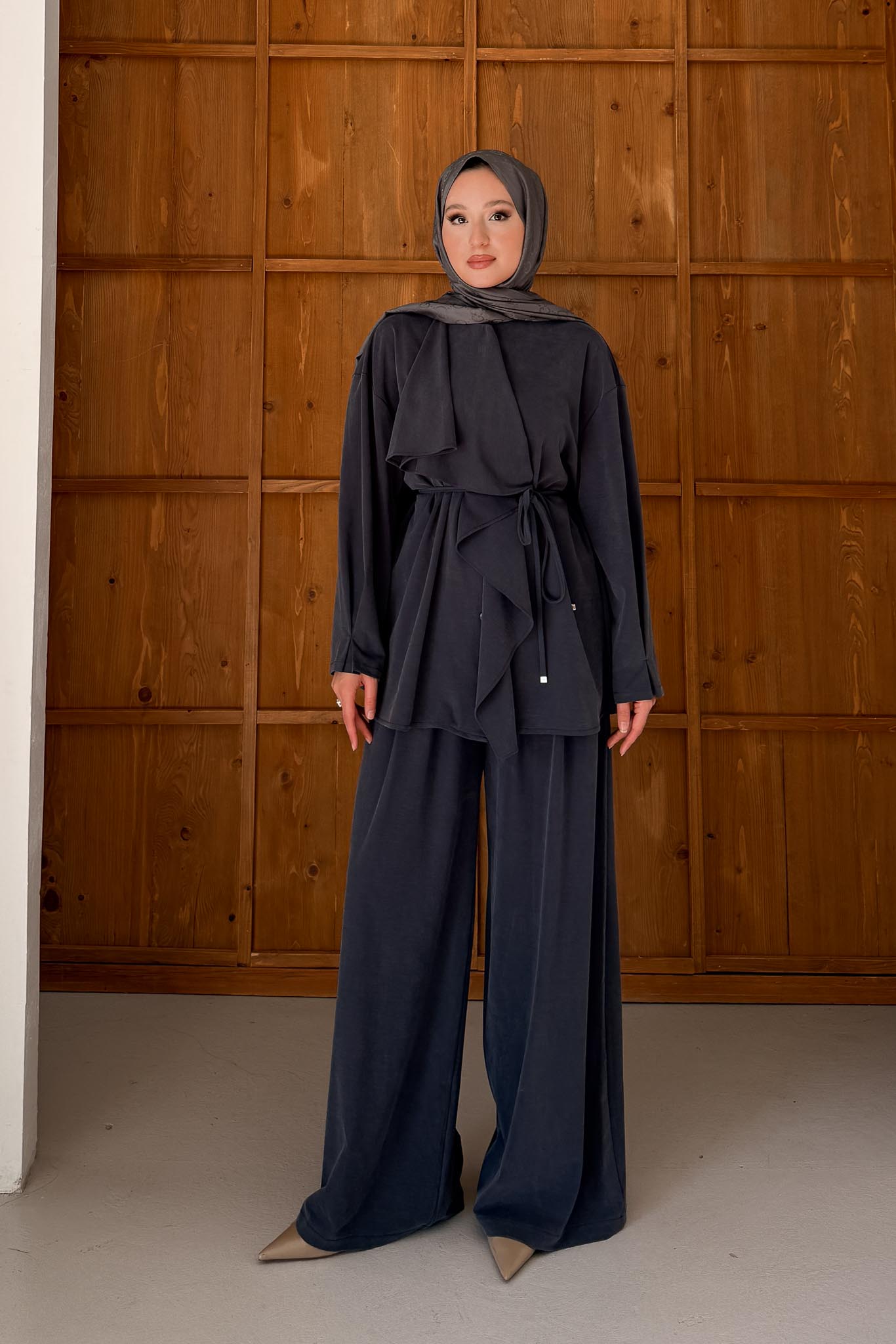 Ajda Pleated Skirt Set Petrol