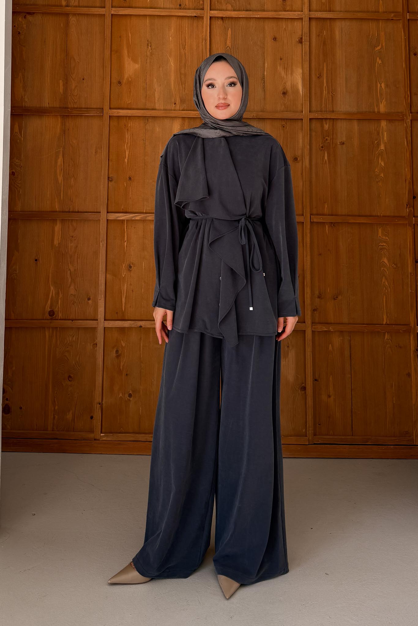 Ajda Pleated Skirt Set Petrol