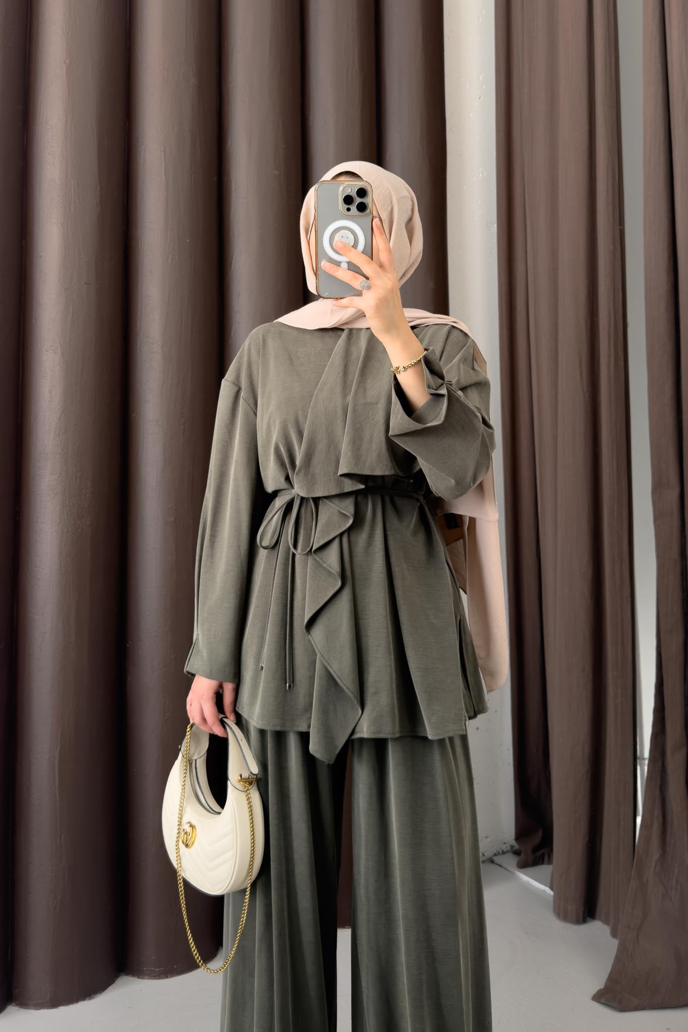 Ajda Pleated Skirt Set Petrol