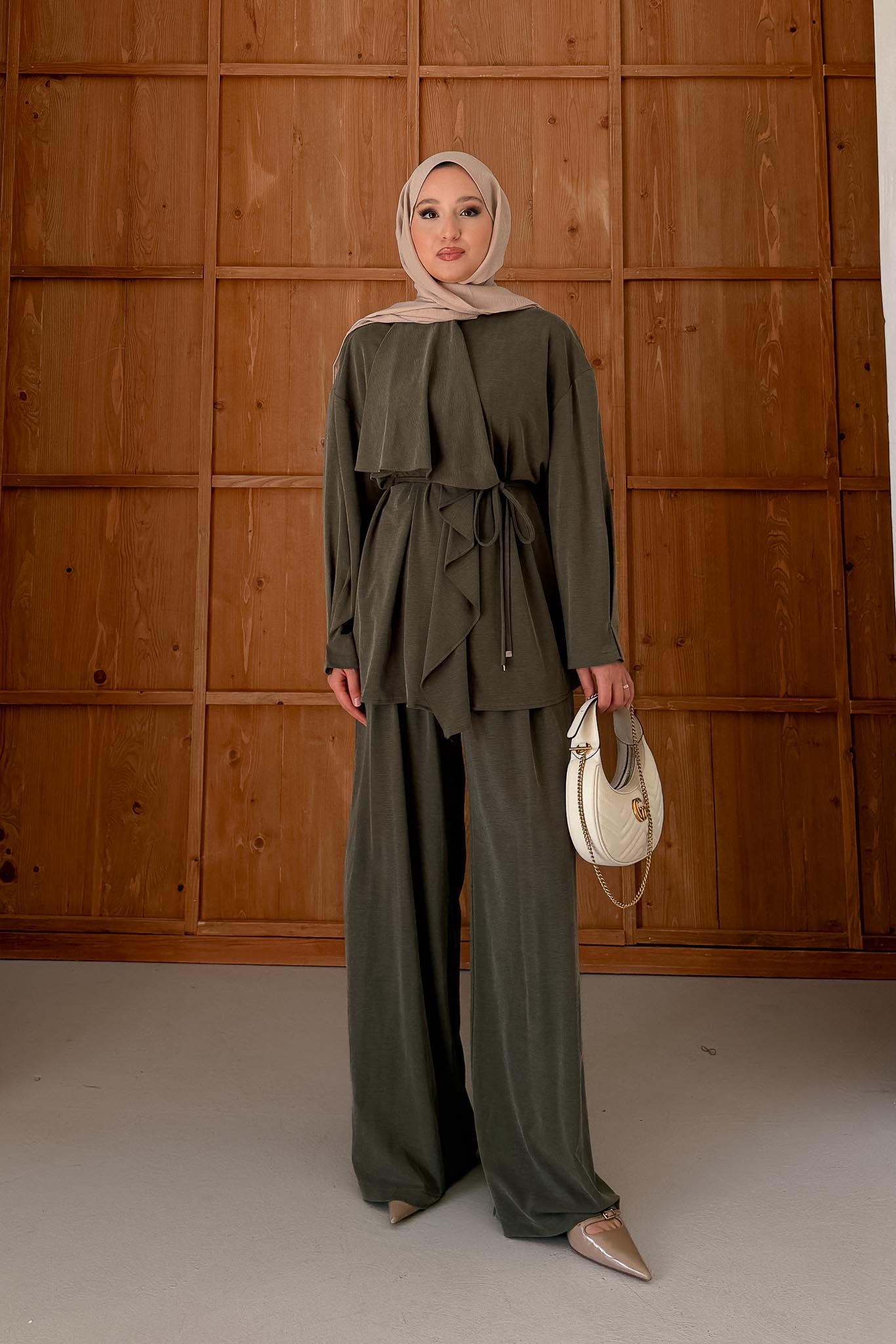 Ajda Pleated Skirt Set Petrol