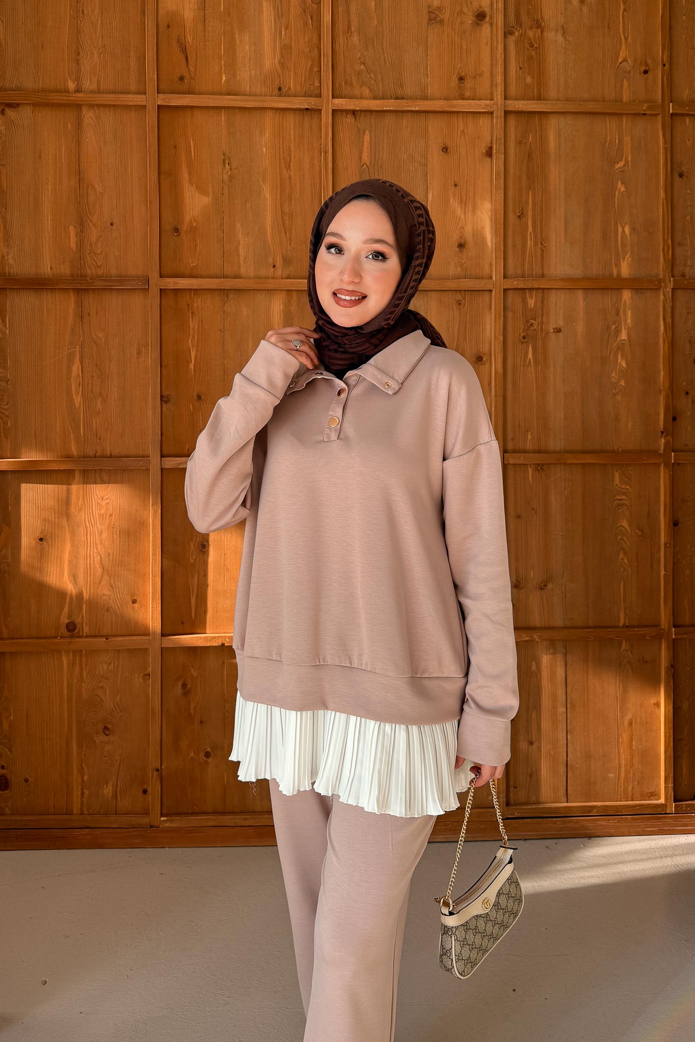 Ajda Pleated Skirt Set Petrol