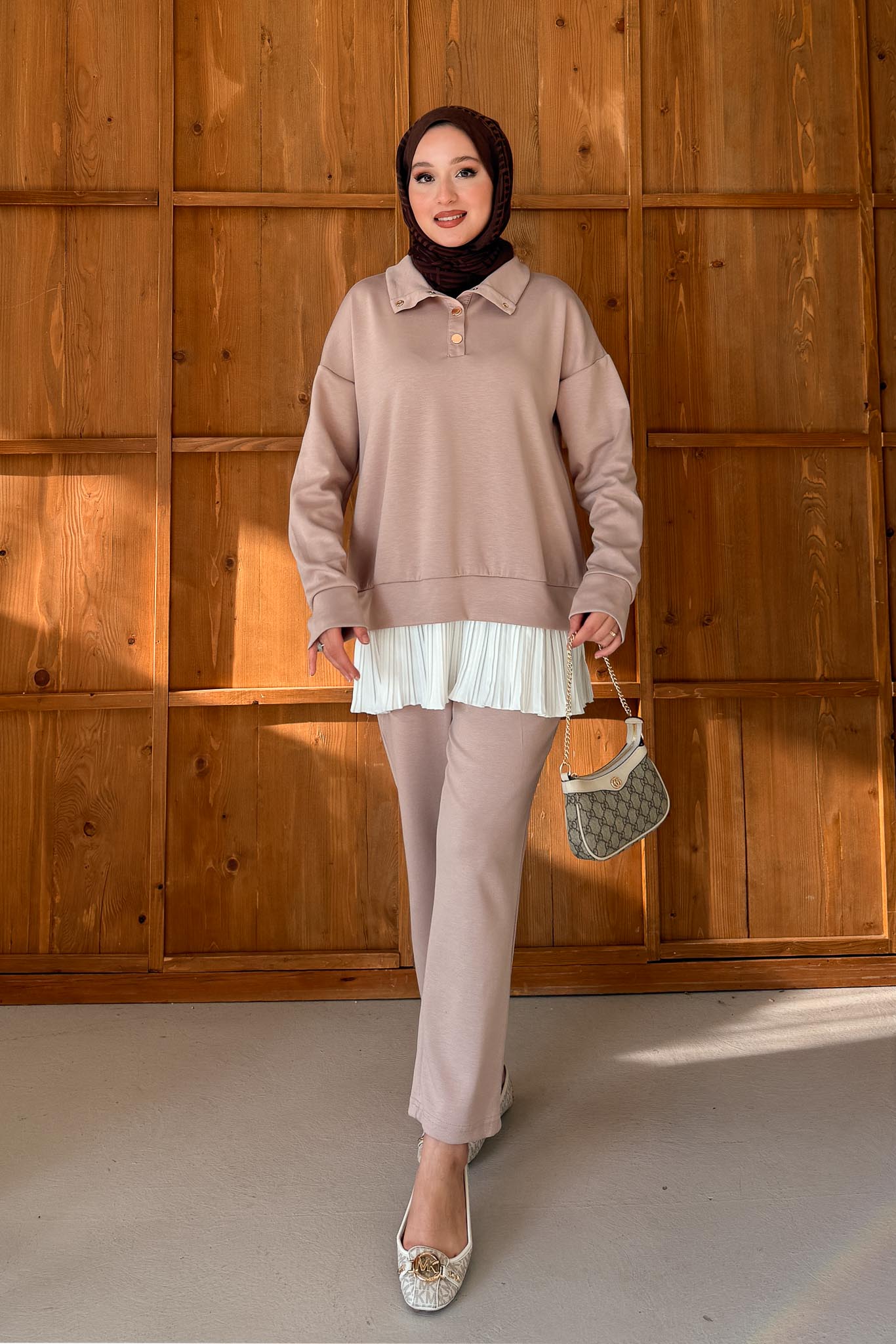 Ajda Pleated Skirt Set Petrol