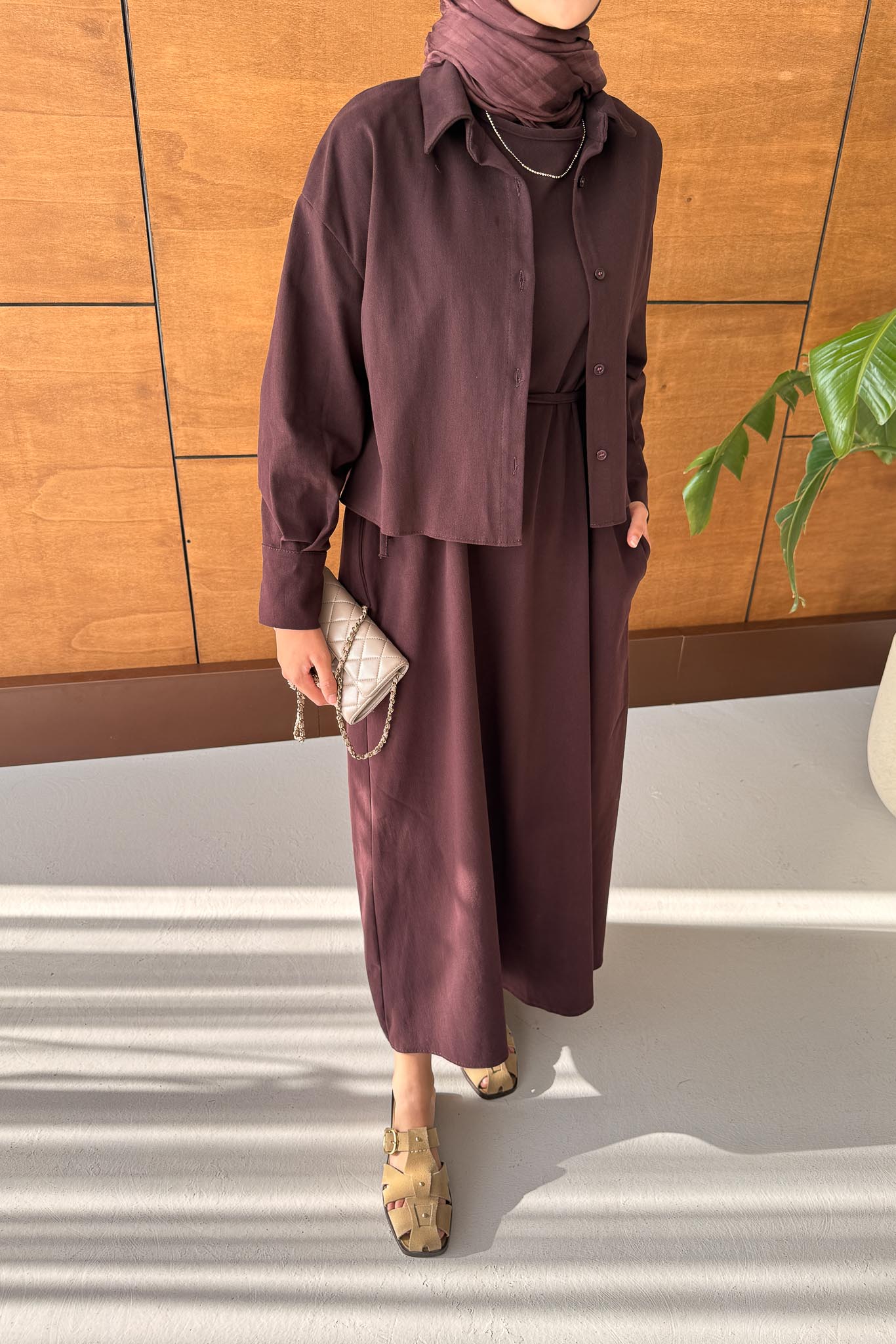 Tuano Bomber Elbise Bordo