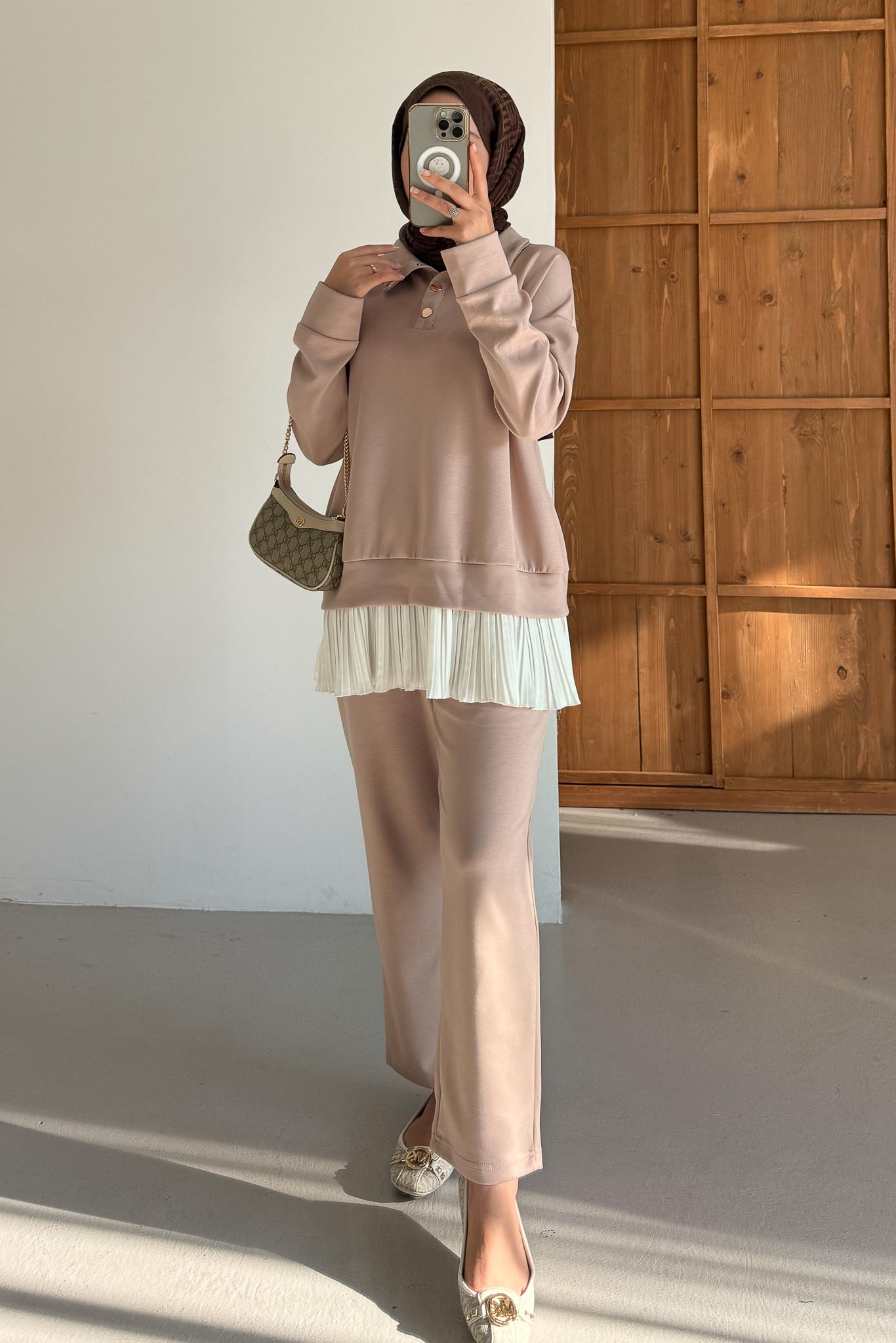 Ajda Pleated Skirt Set Petrol