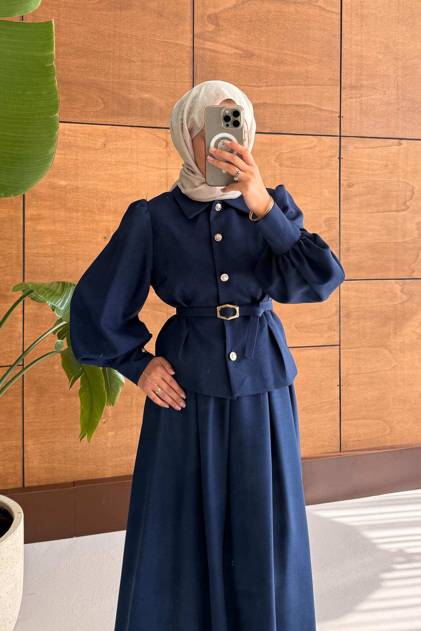 Ajda Pleated Skirt Set Petrol