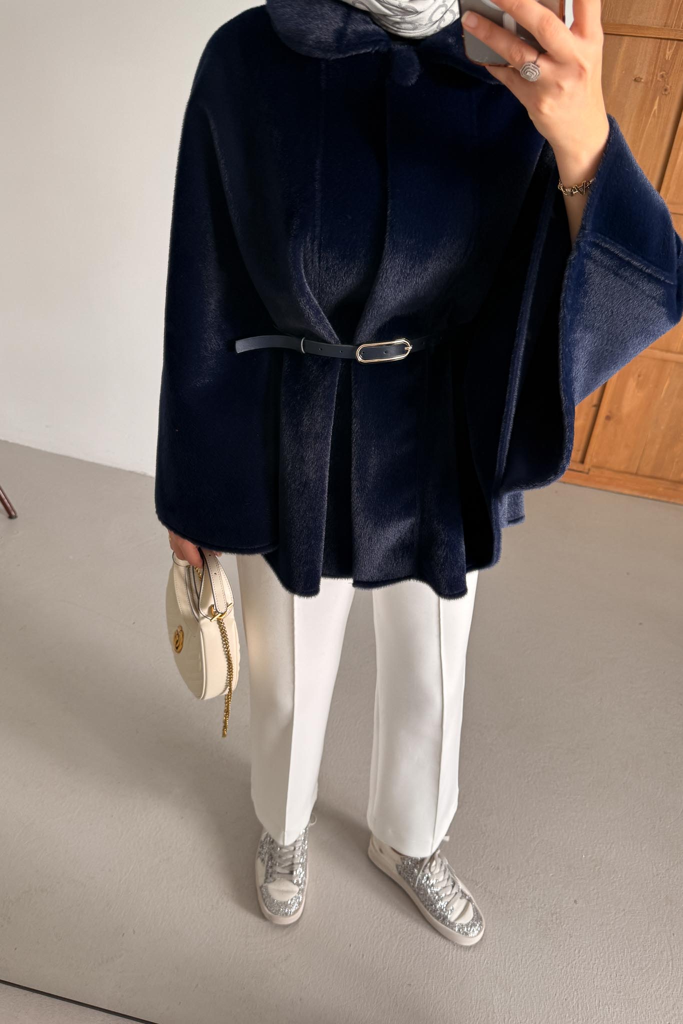 Shawl Poncho Beige