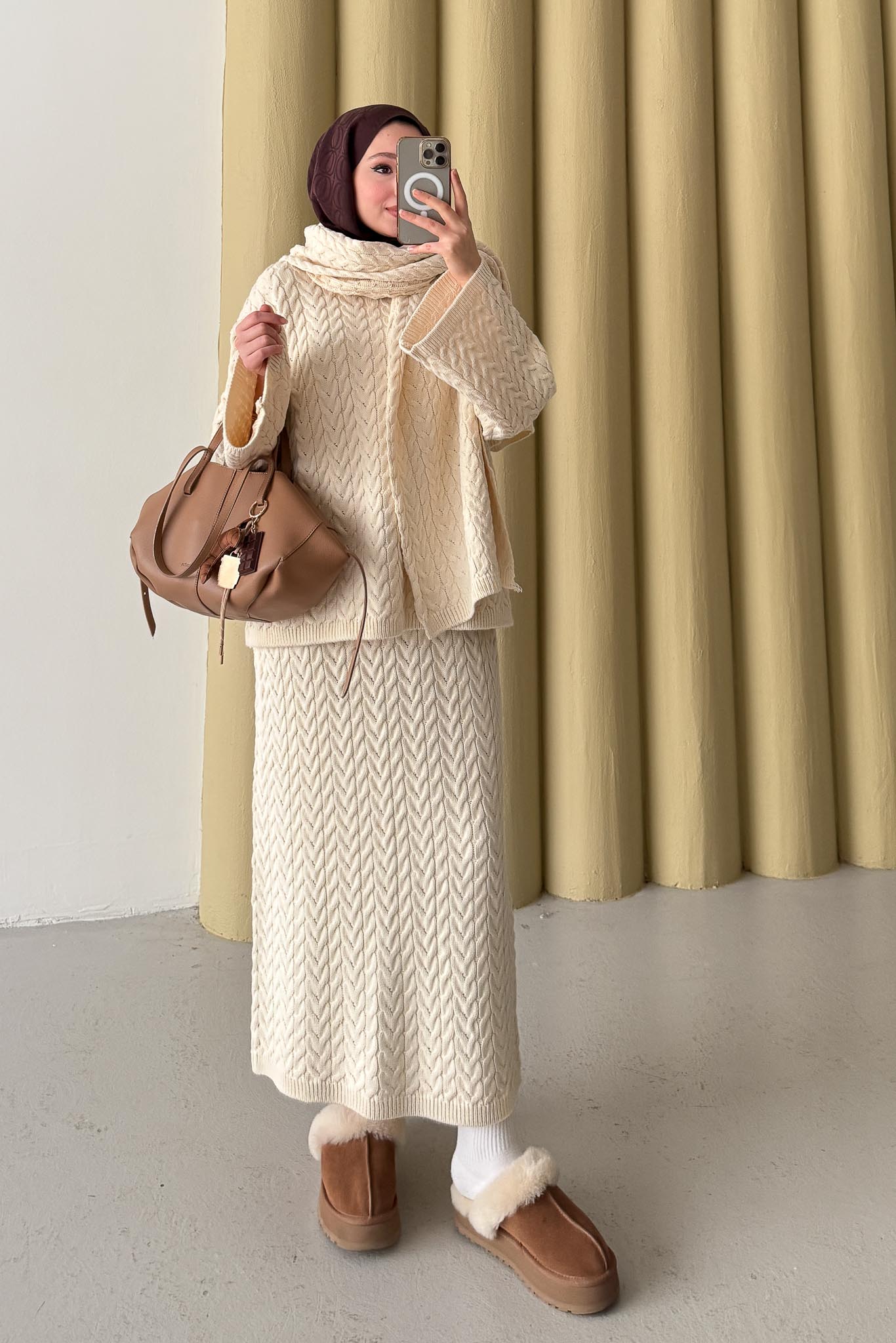 Ajda Pleated Skirt Set Petrol