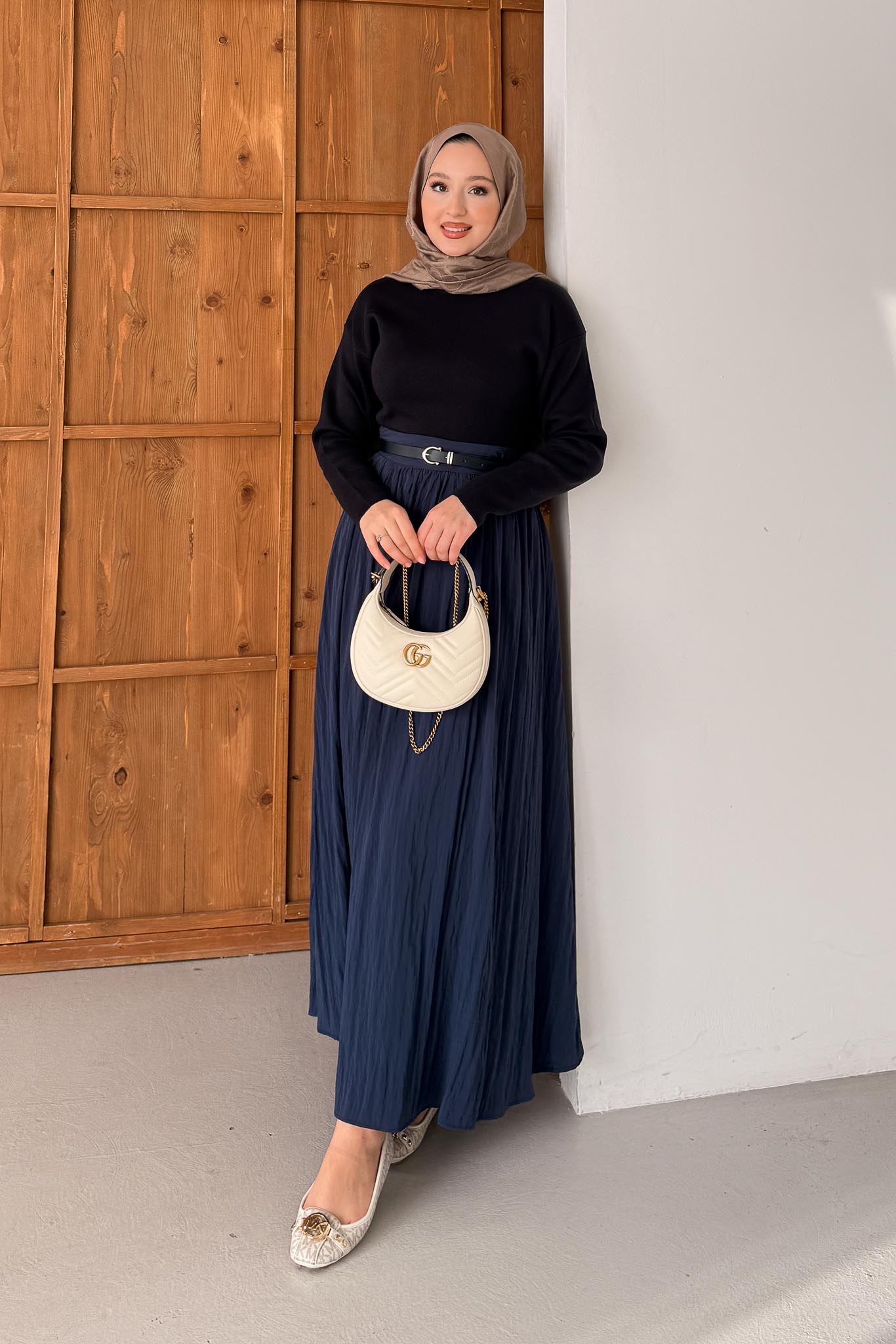 Kemerli Etekli Takım Lacivert