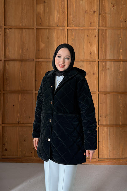 Amour Düğmeli Mont Siyah