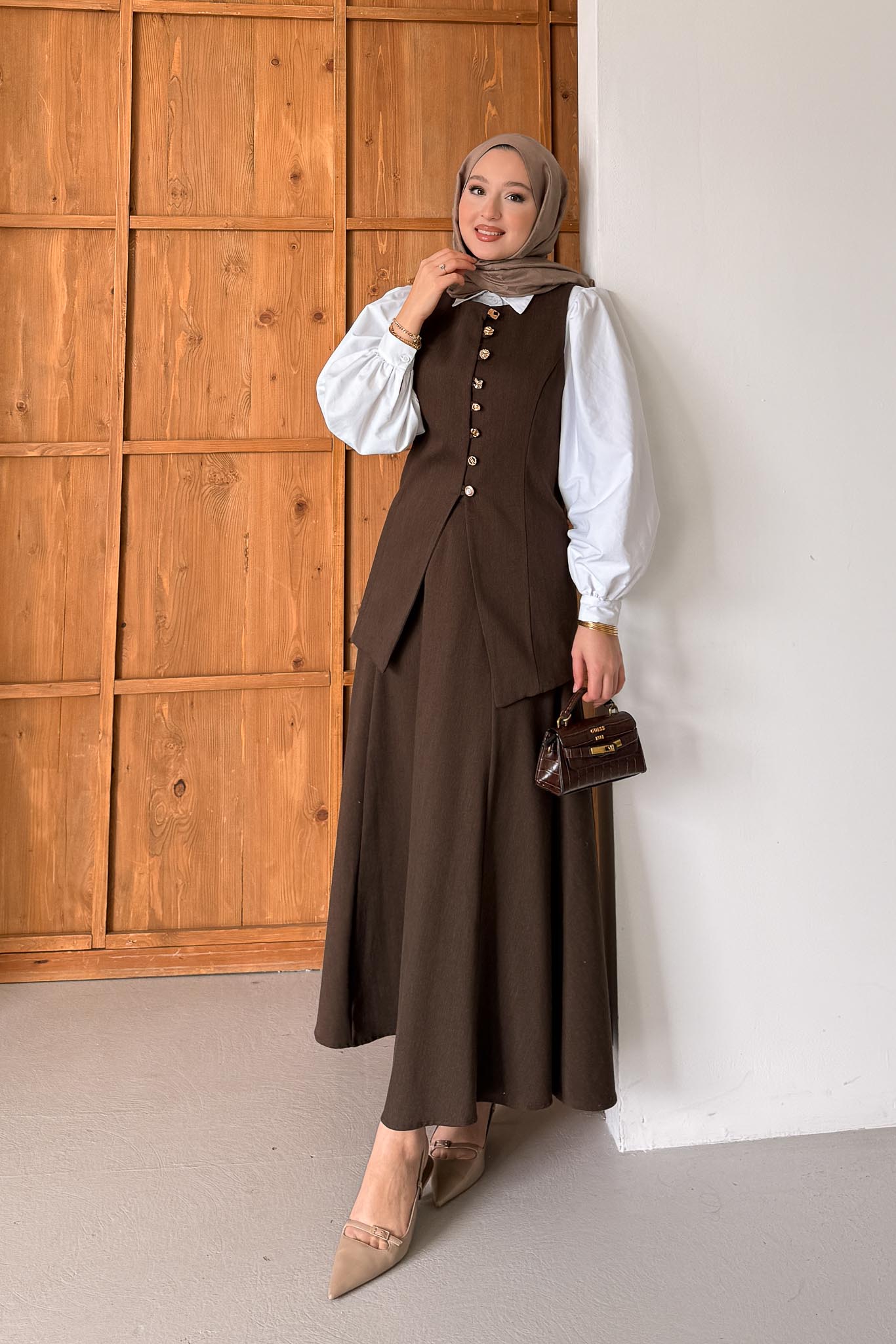 Mavera Takım Kahverengi