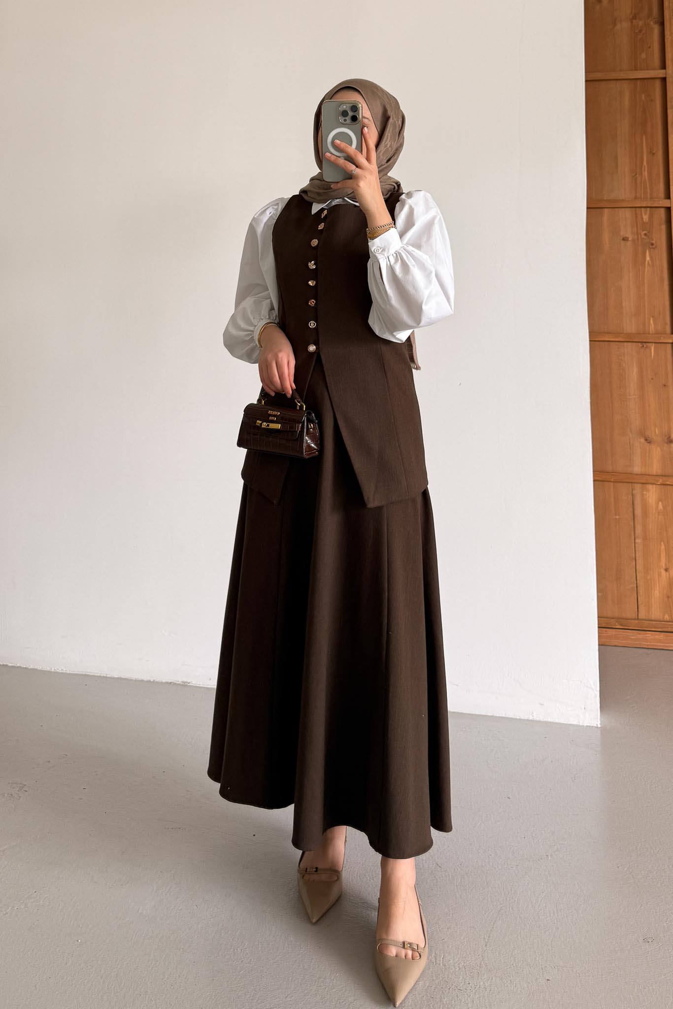 Mavera Takım Kahverengi