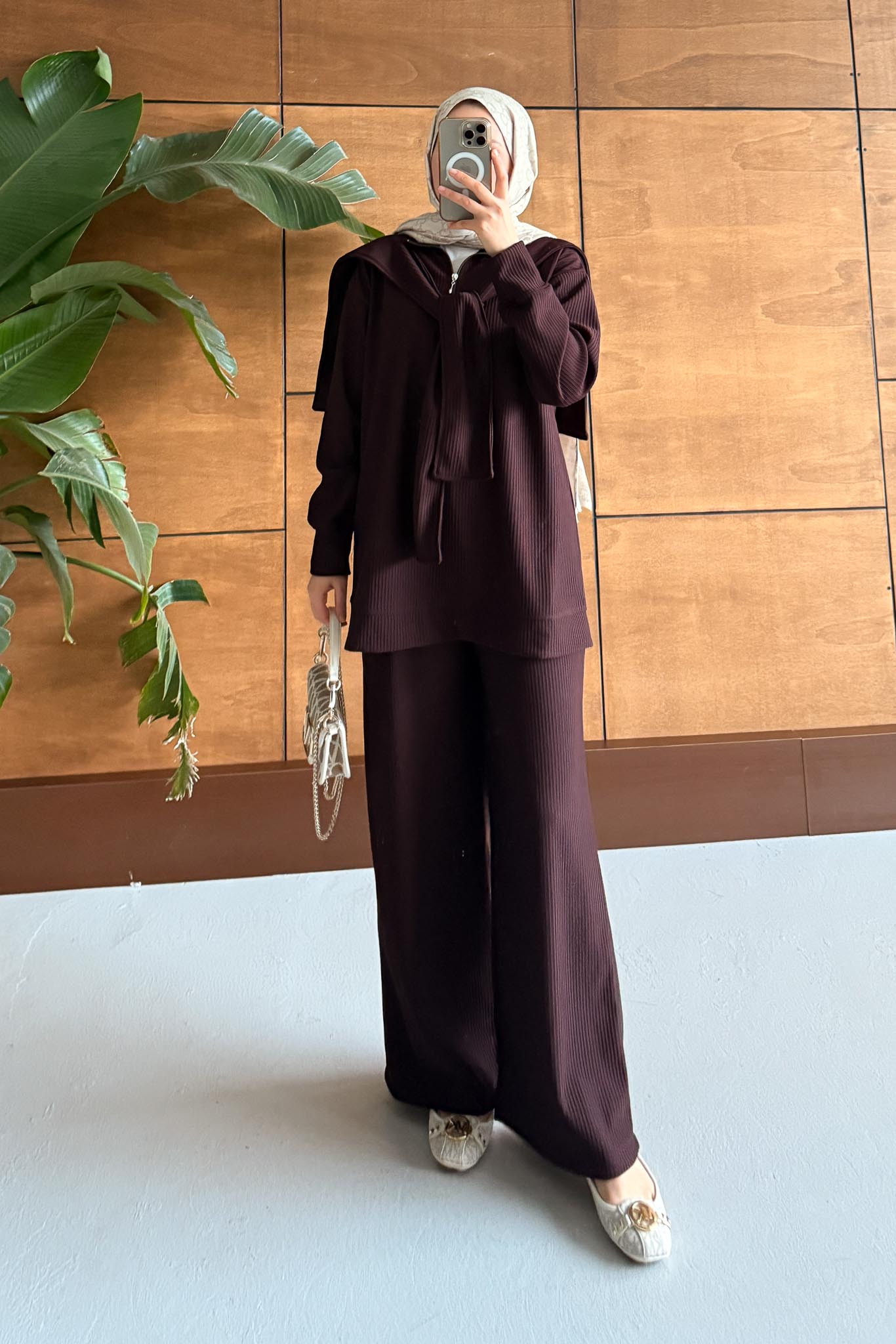 Omuz Atkılı Takım Mürdüm