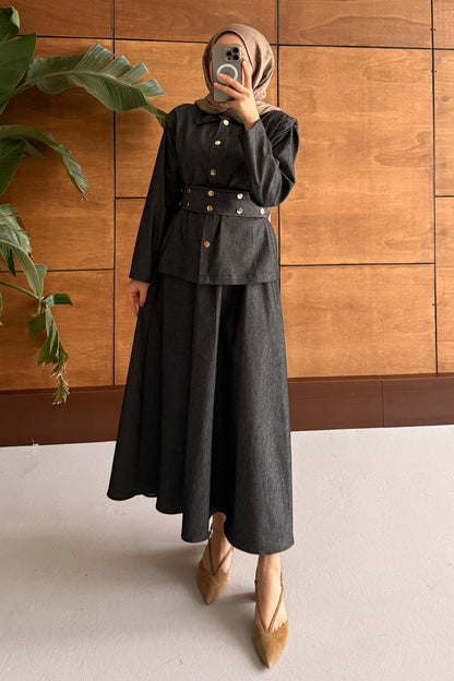 Clara Kot Takım Gri