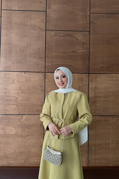 Ajda Pleated Skirt Set Petrol