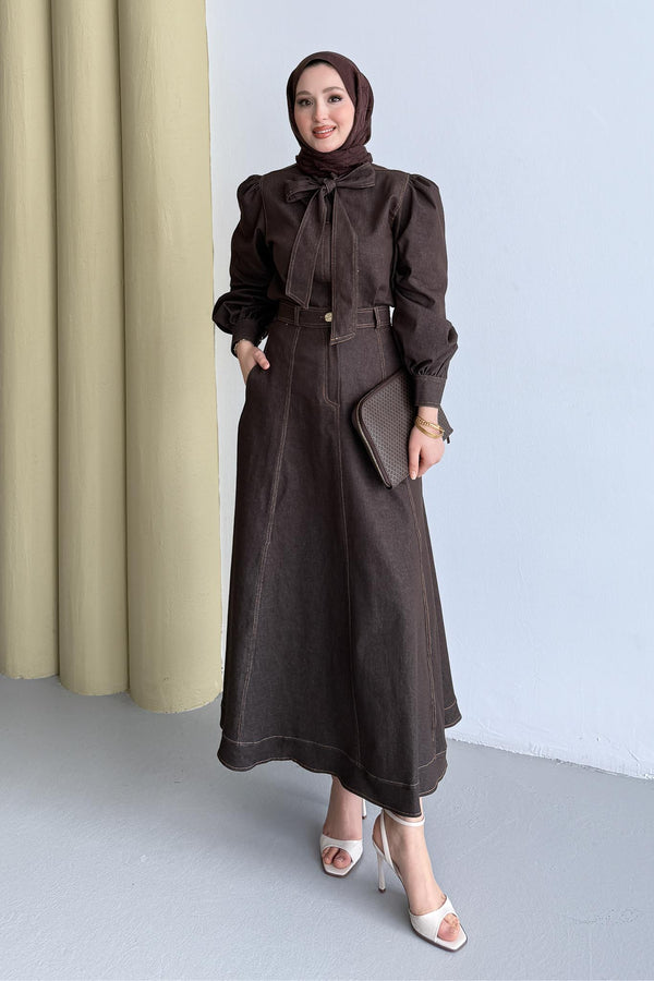 Ajda Pleated Skirt Set Petrol