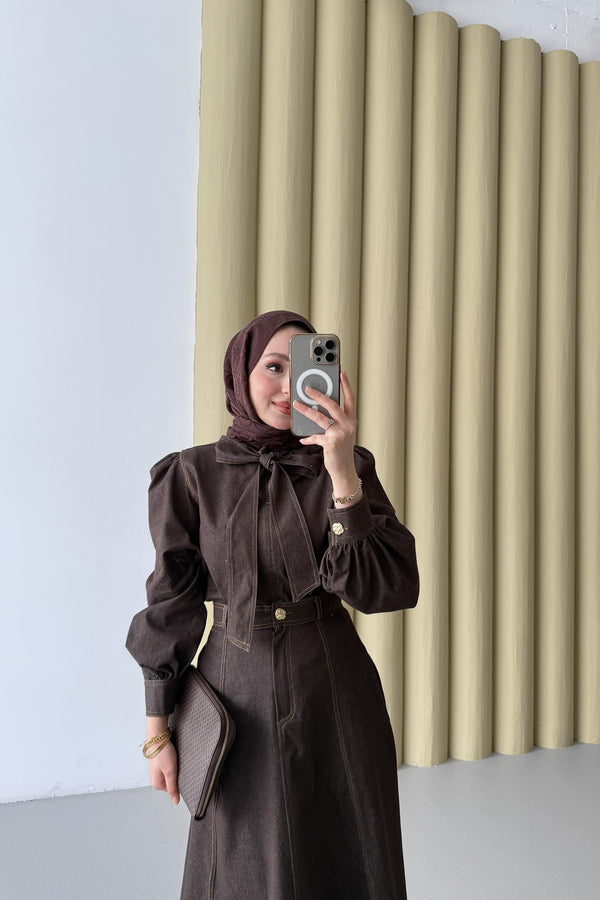 Ajda Pleated Skirt Set Petrol