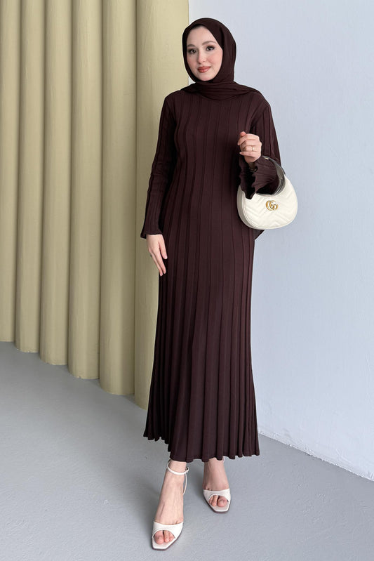 Fortune Pilise Elbise Acı Kahve