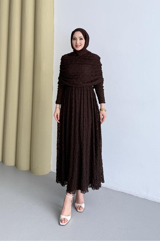 Violet Elbise Kahverengi