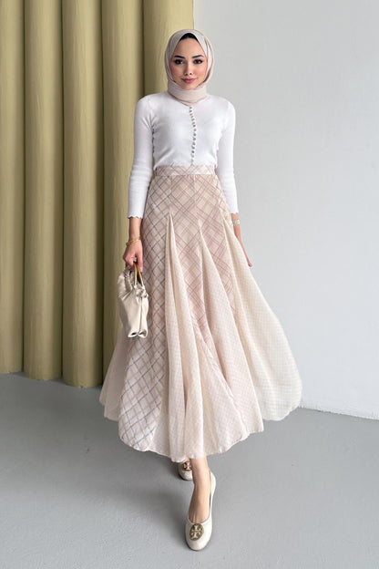 Archie Desenli Etek Bej