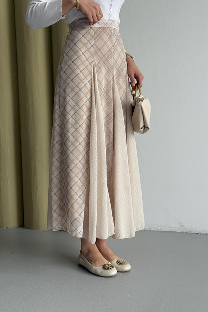 Archie Desenli Etek Bej