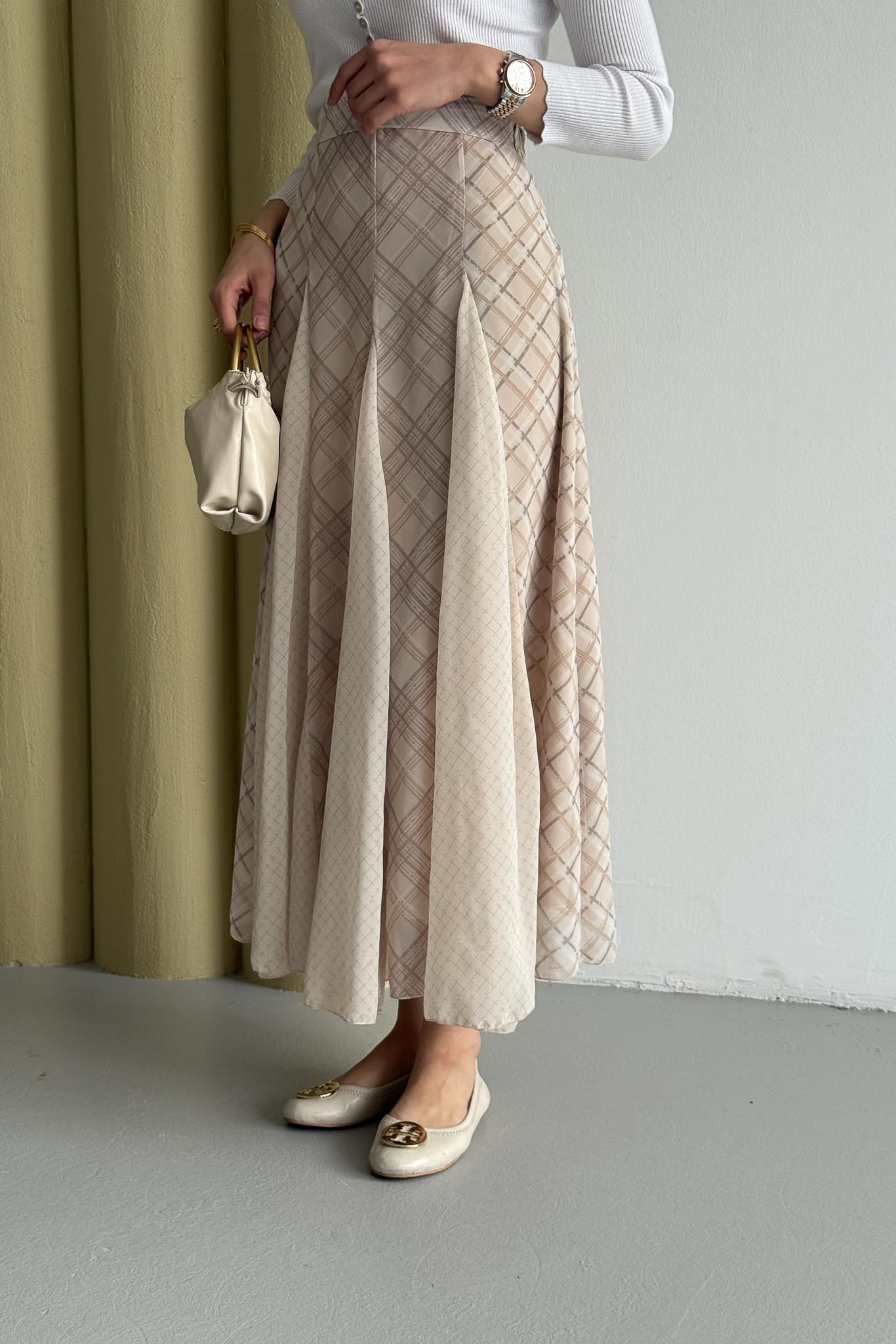 Archie Desenli Etek Bej