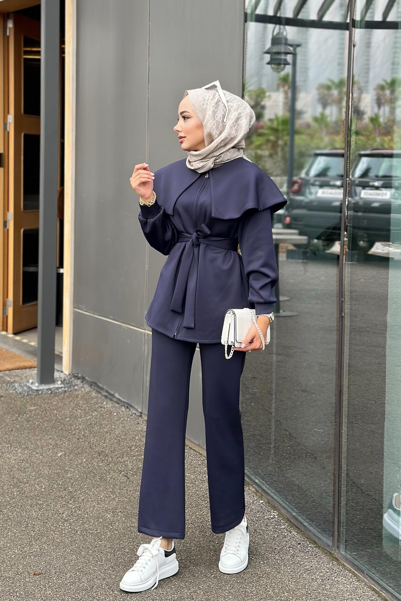 Dena Rose Detailed Suit Gray