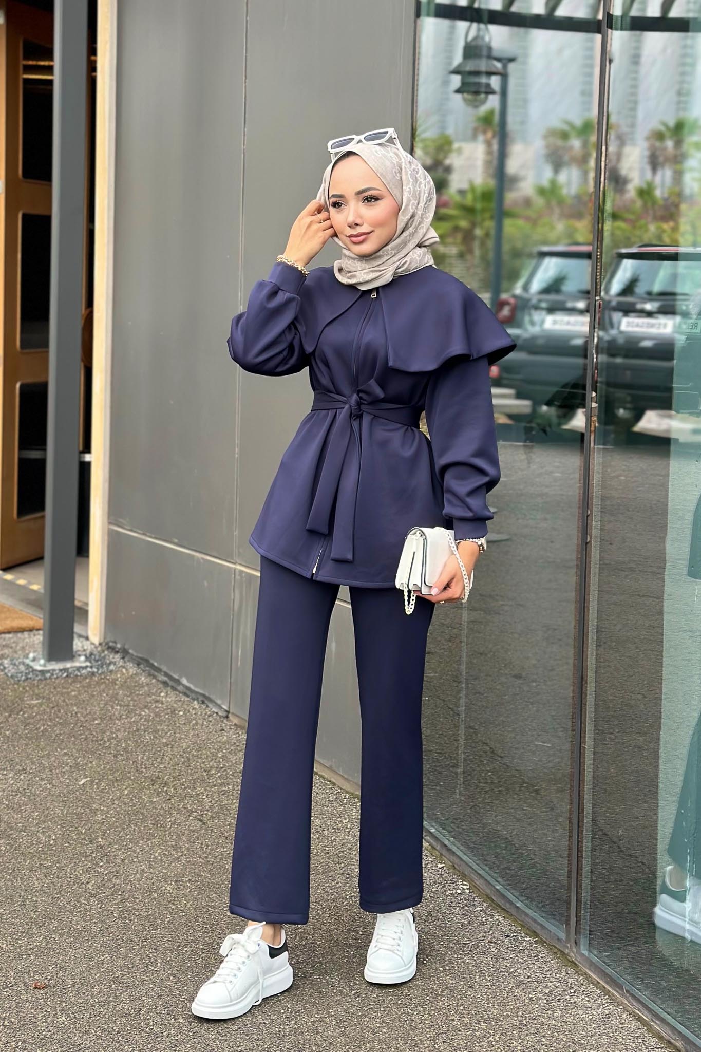 Dena Rose Detailed Suit Gray