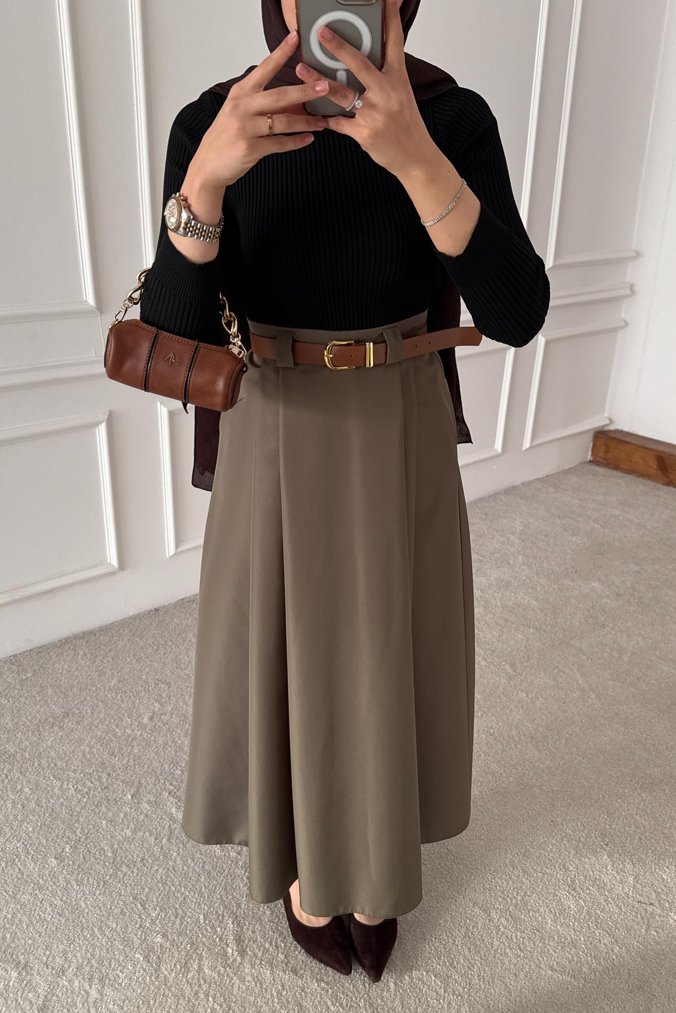 Blok Kemerli Etek Su Yeşili