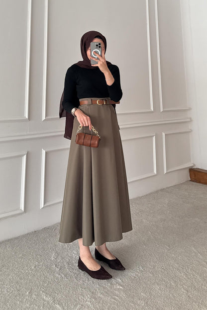 Blok Kemerli Etek Su Yeşili