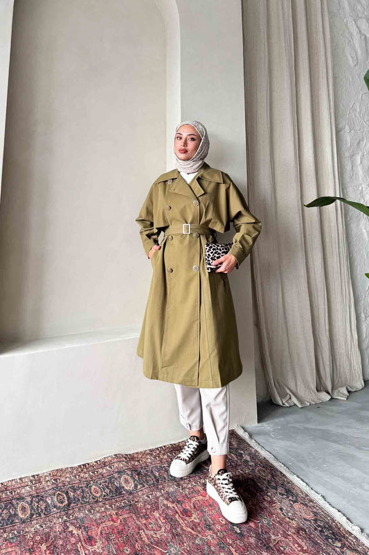 Prime Trench Coat Oil Green