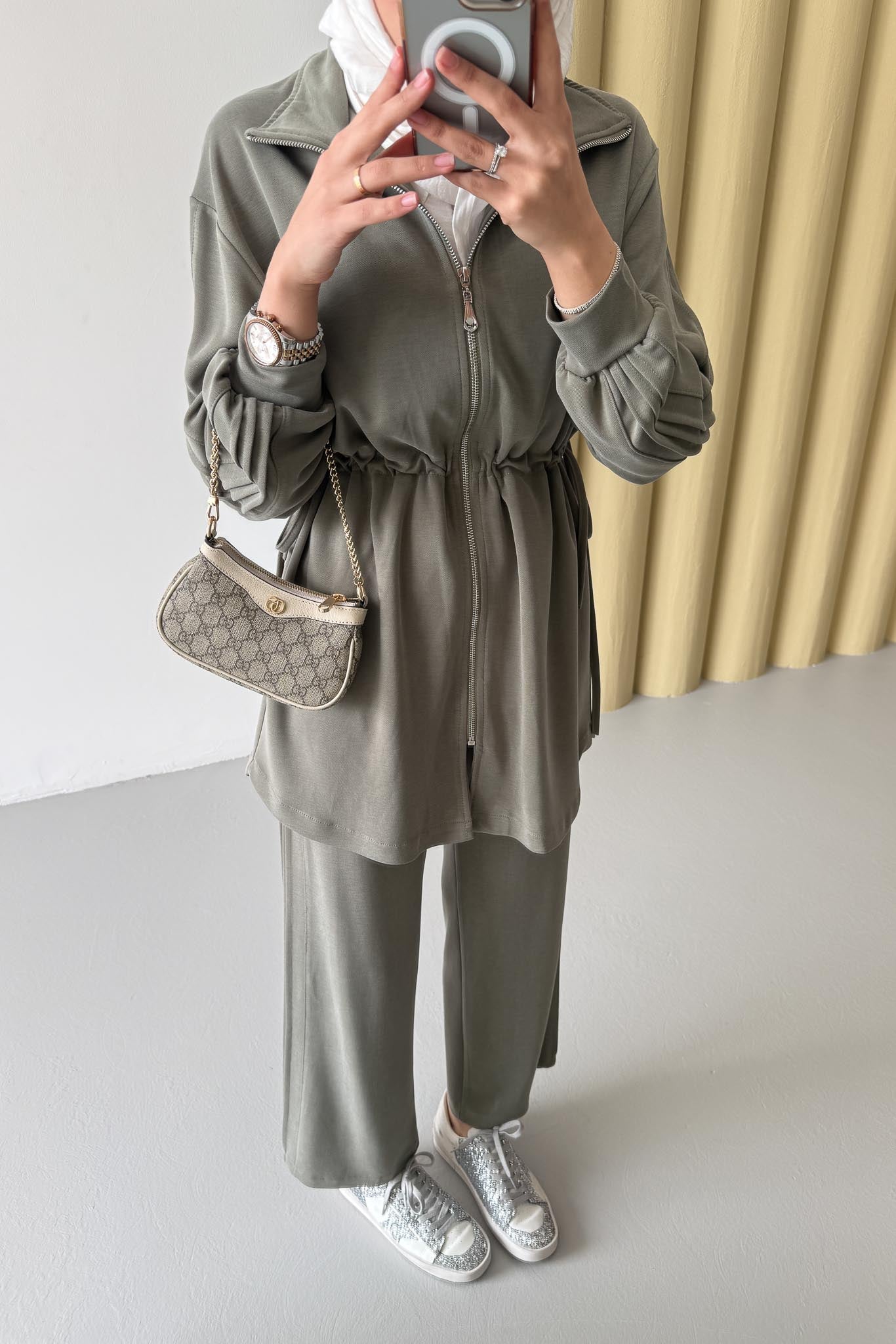 Raul Büzgülü Takım Yağ Yeşili