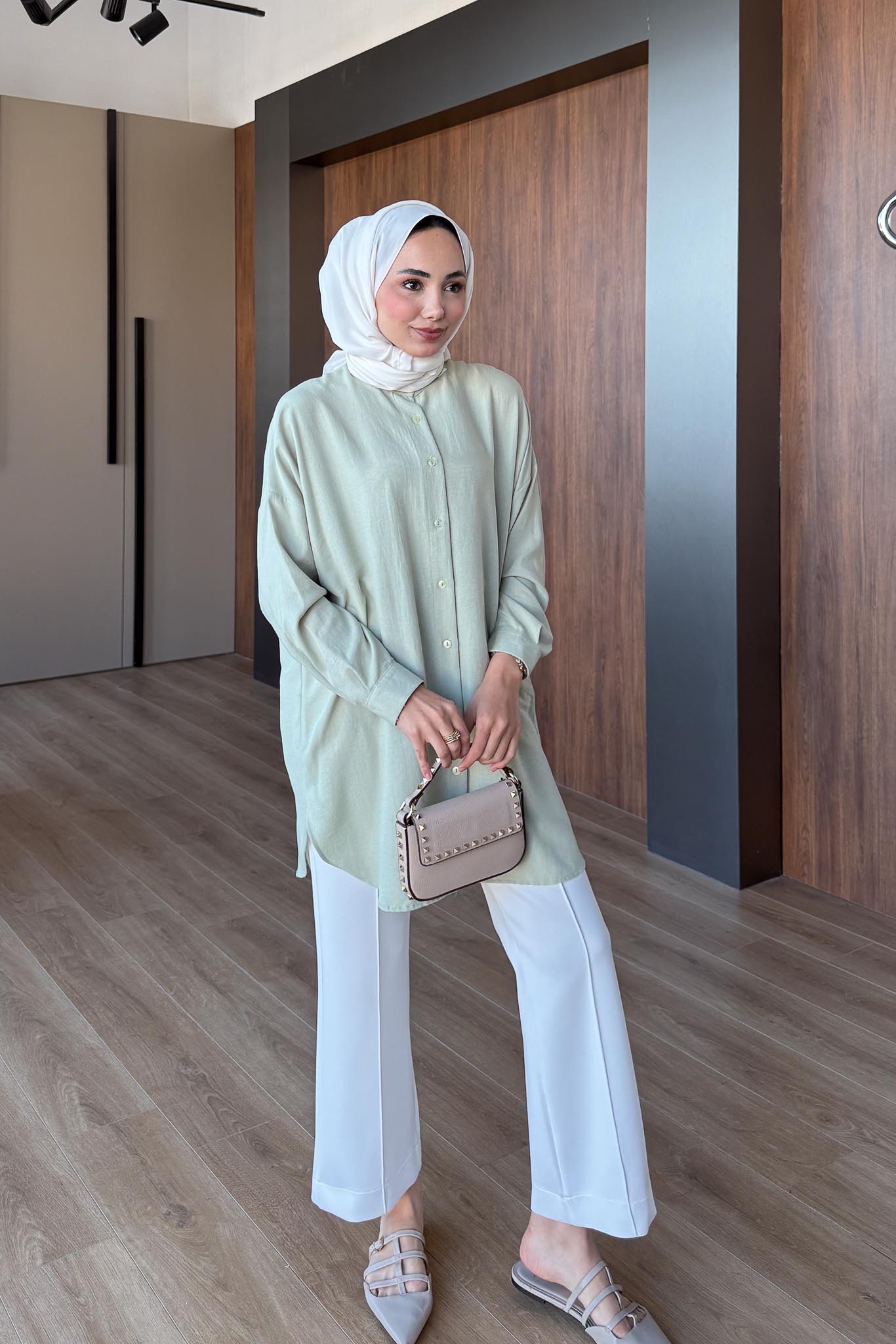 Carina Gömlek Soft Yeşil