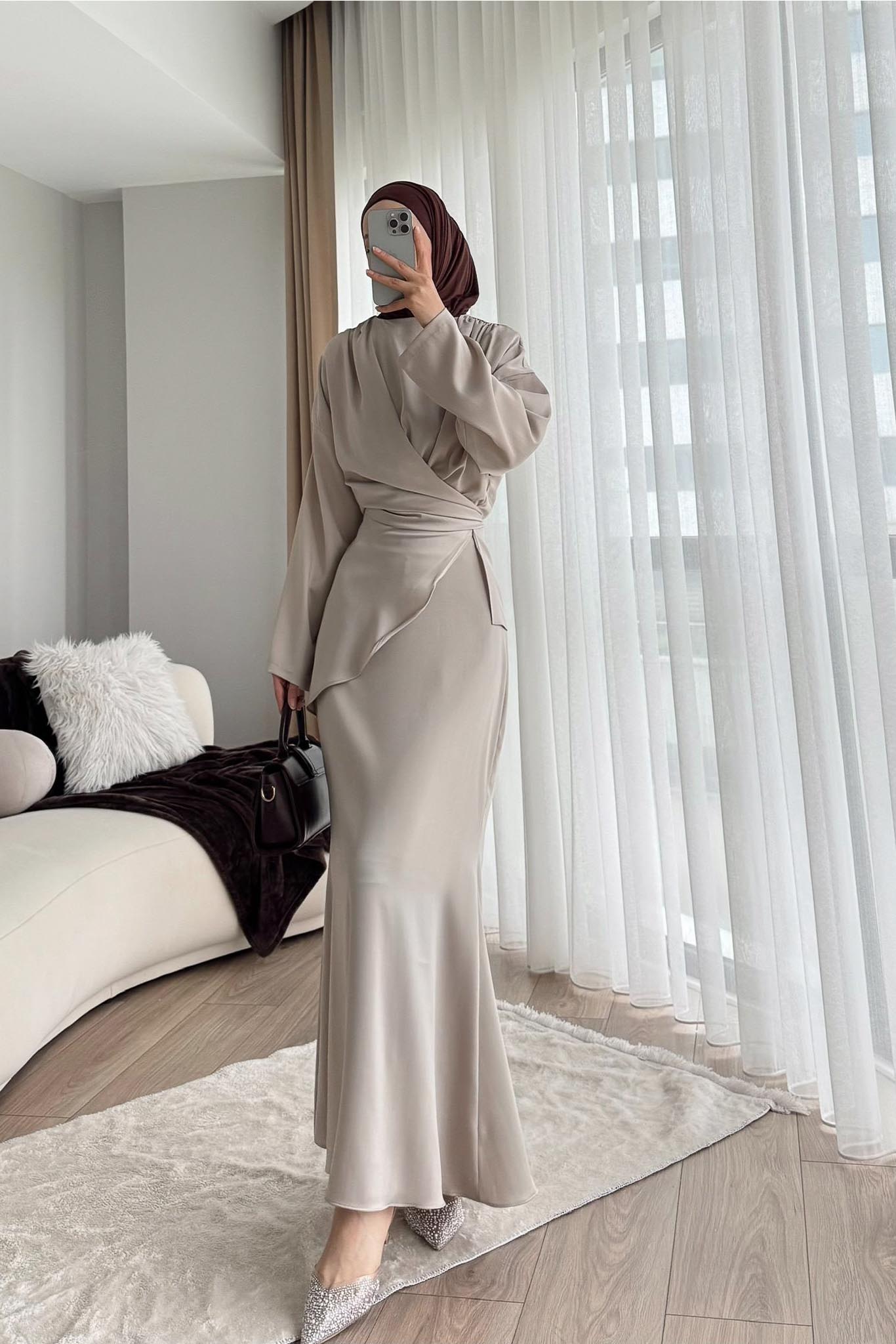 Woven Tweed Skirt Suit Navy Blue