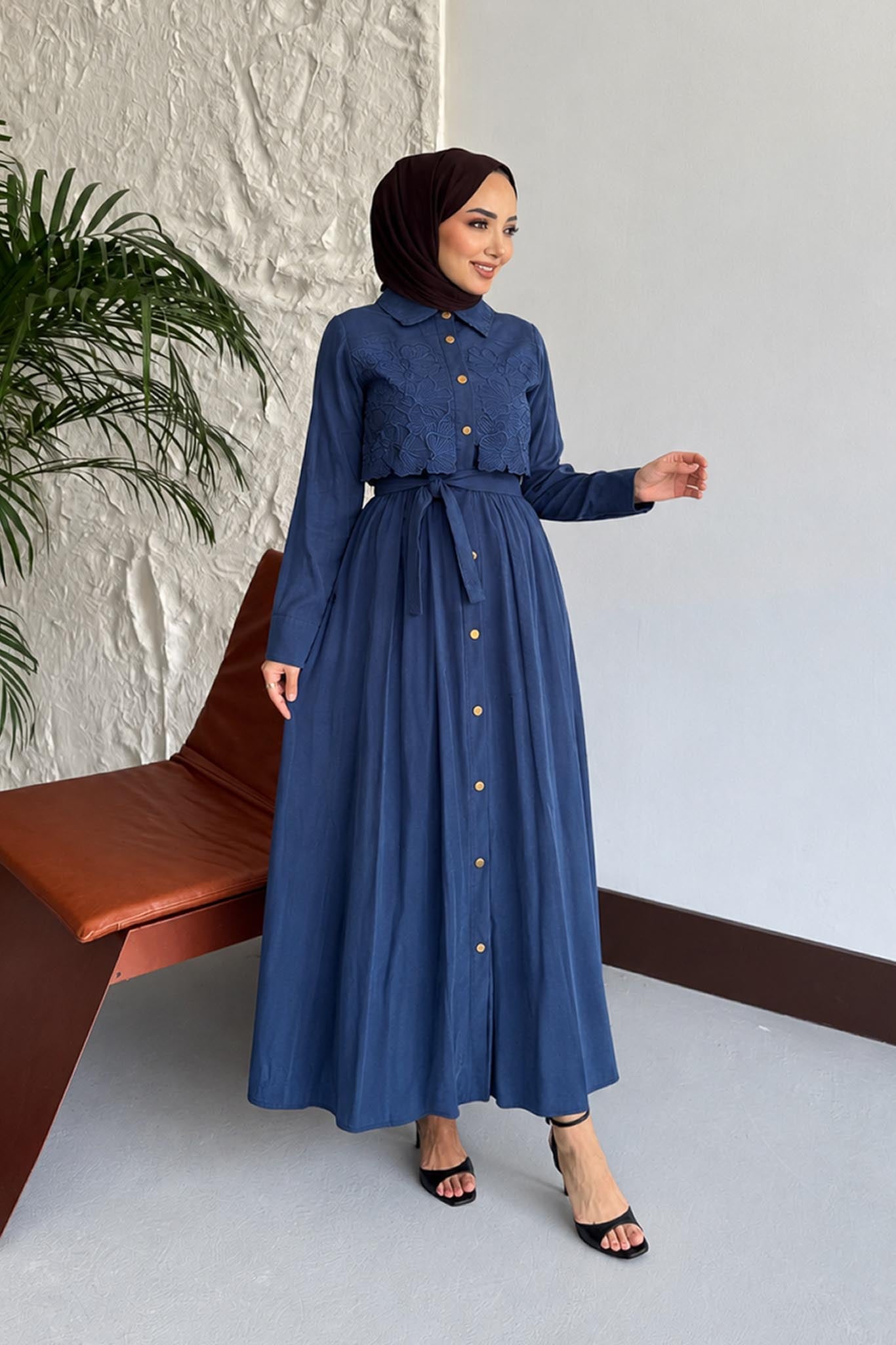 Ajda Pleated Skirt Set Petrol
