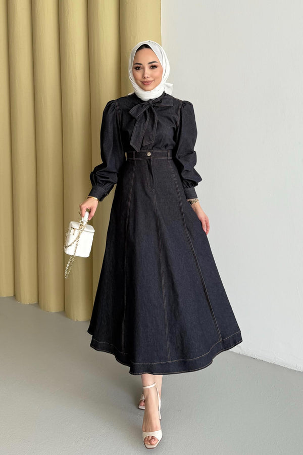 Ajda Pleated Skirt Set Petrol