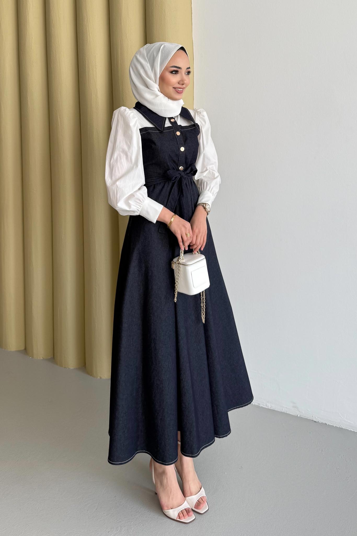 Pamelya Kot Elbise Lacivert