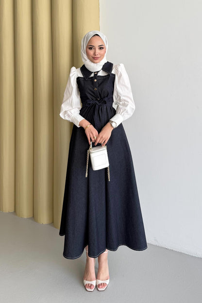 Pamelya Kot Elbise Lacivert