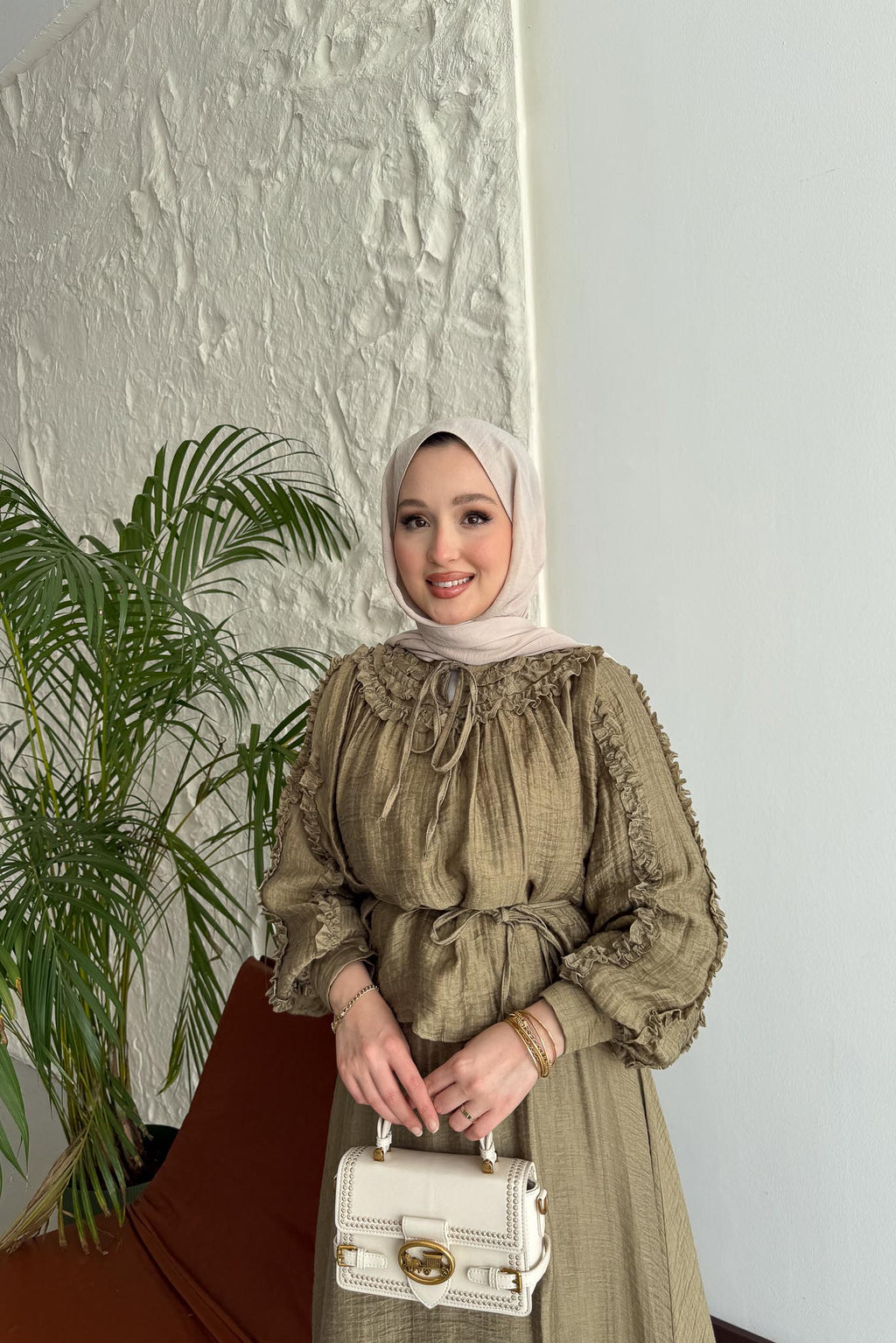 Ajda Pleated Skirt Set Petrol