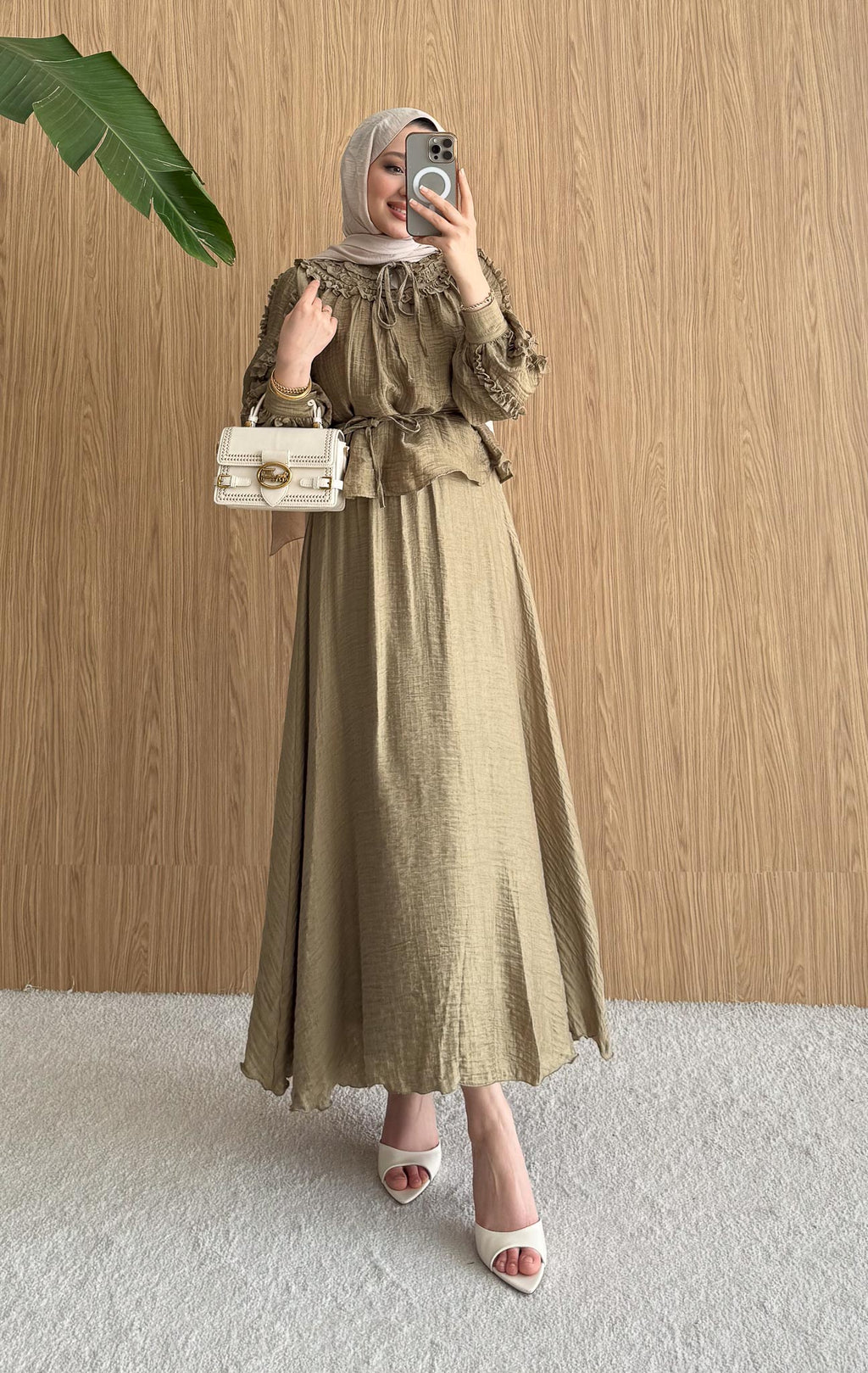 Ajda Pleated Skirt Set Petrol
