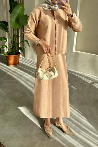 Minimal Balloon Sleeve Suit Gray